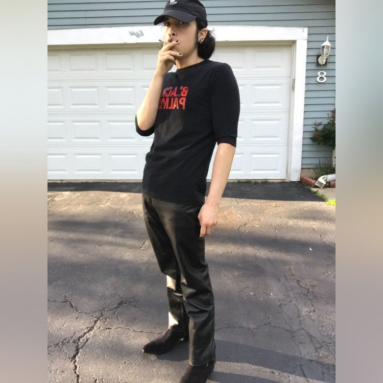 Helmut Lang Helmut Lang 1999 Black Leather Pants Size US 29 - 13 Thumbnail