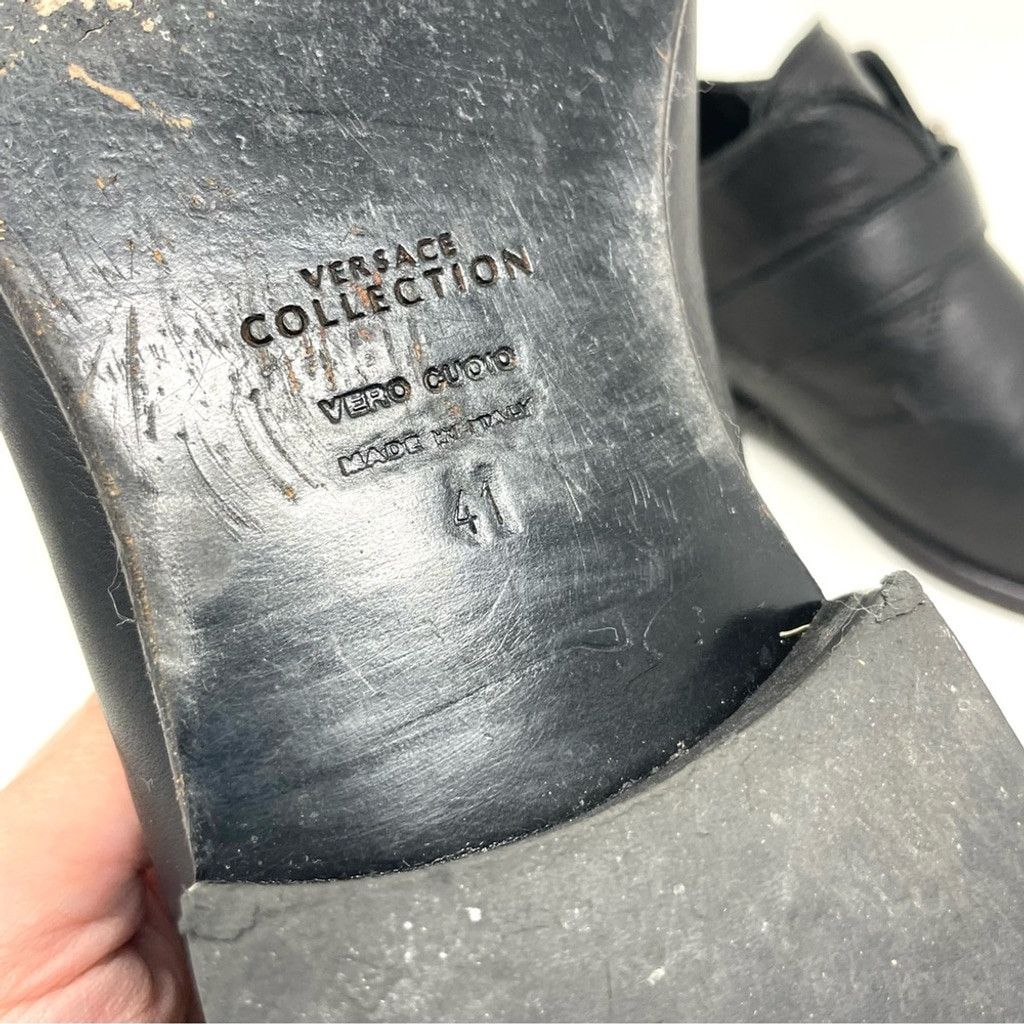 Versace Versace Studded Toe Black Leather Monk Dress Shoes Size 41 Size US 8 / EU 41 - 9 Thumbnail