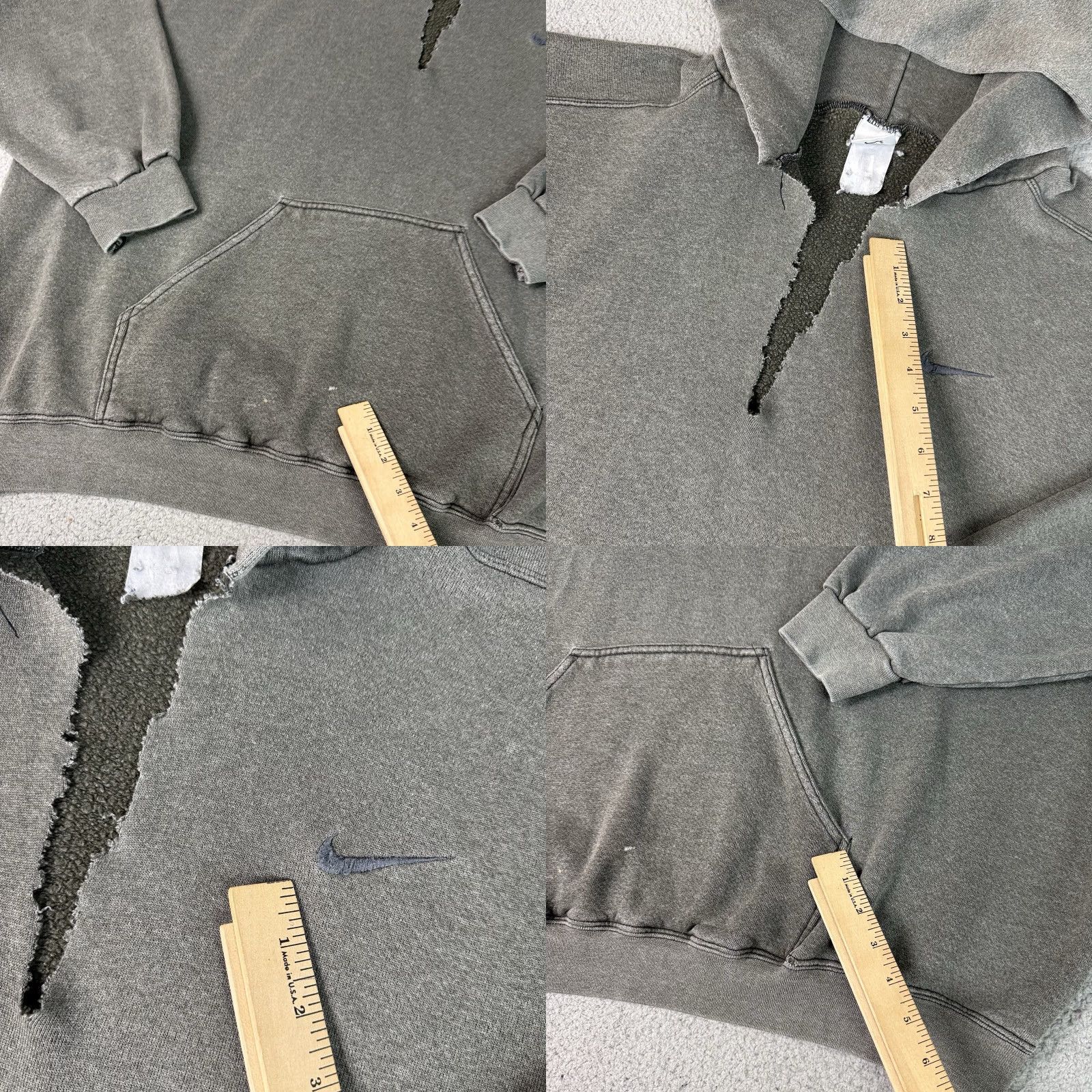 Nike VINTAGE Nike Sweatshirt Hoodie 2XL Gray Distressed 90s Essentials Sports USA Mens Size US XXL / EU 58 / 5 - 8 Thumbnail