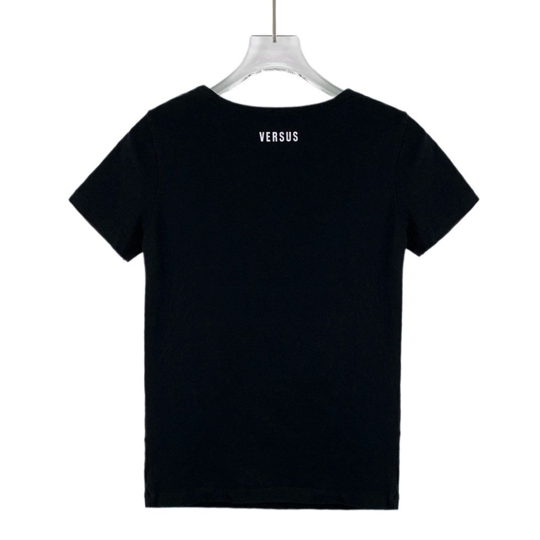 Versace Versace Black Safety Pin Print Short Sleeve T-Shirt K26WX Size XS / US 0-2 / IT 36-38 - 2 Thumbnail