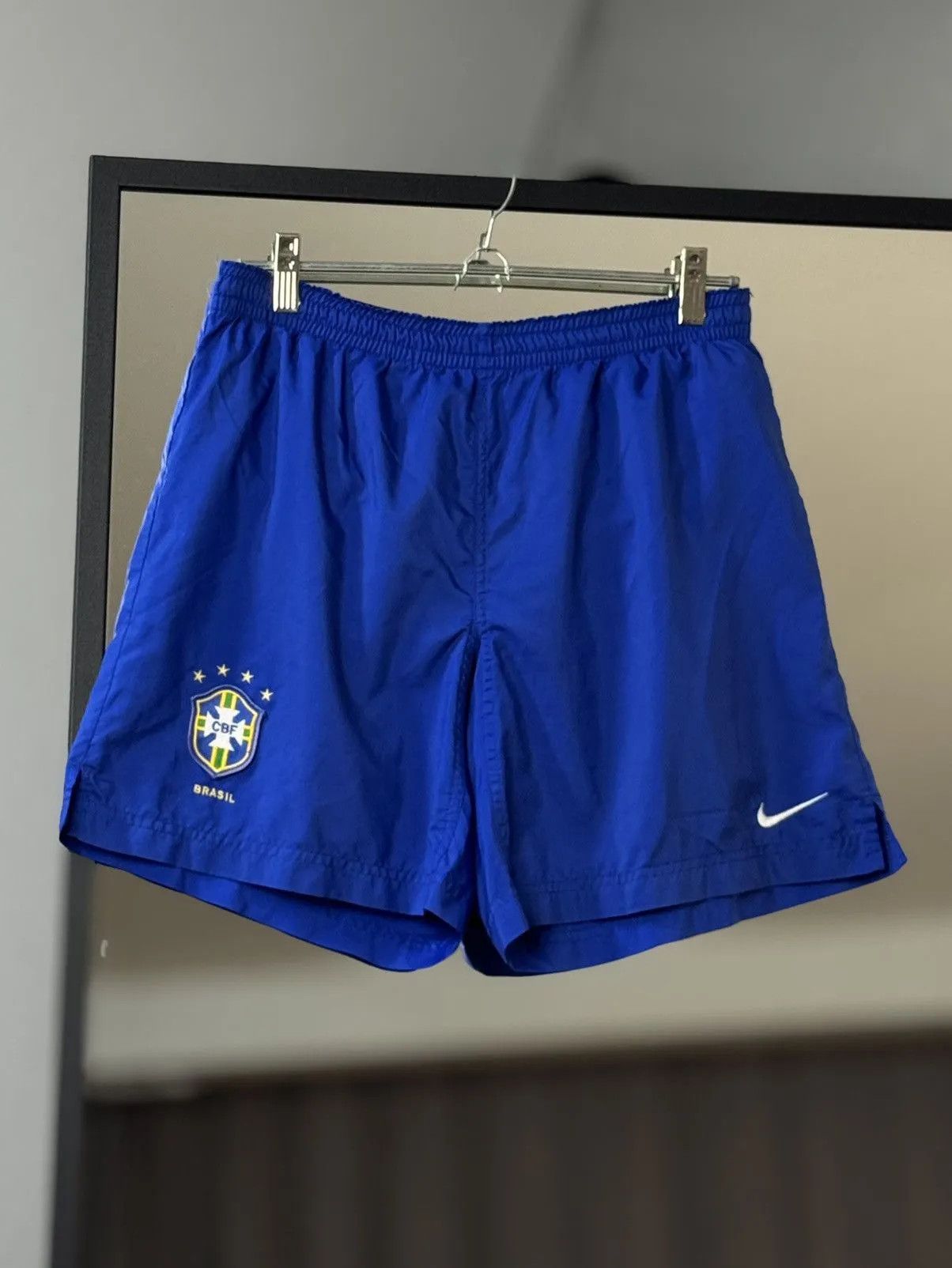 Nike Vintage Brazil 1999 Shorts Jersey Football Neymar Soccer Size US 32 / EU 48 - 2 Thumbnail