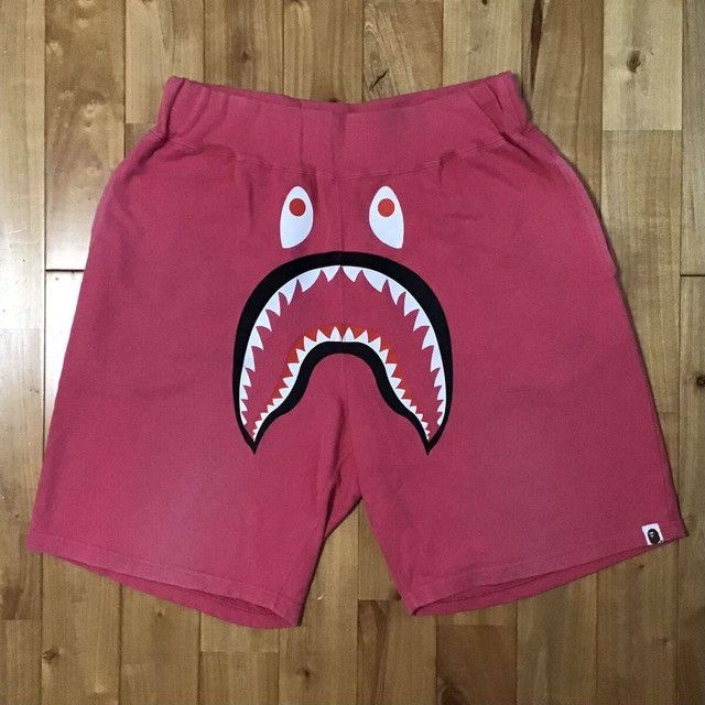 Bape BAPE Pink Shark sweat shorts a bathing ape ★size L Size US 34 / EU 50 - 1 Thumbnail