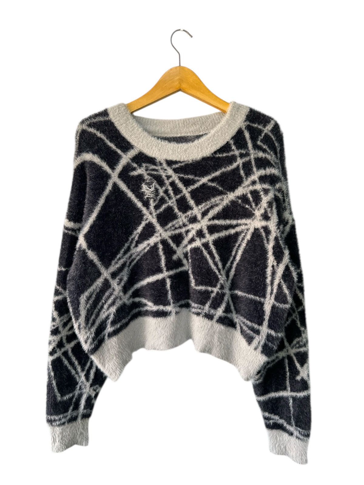 Beauty Beast DISTRESSED CROPPED LGB STYLE MOHAIR Abstract Knit Grunge Size US L / EU 52-54 / 3 - 1 Thumbnail