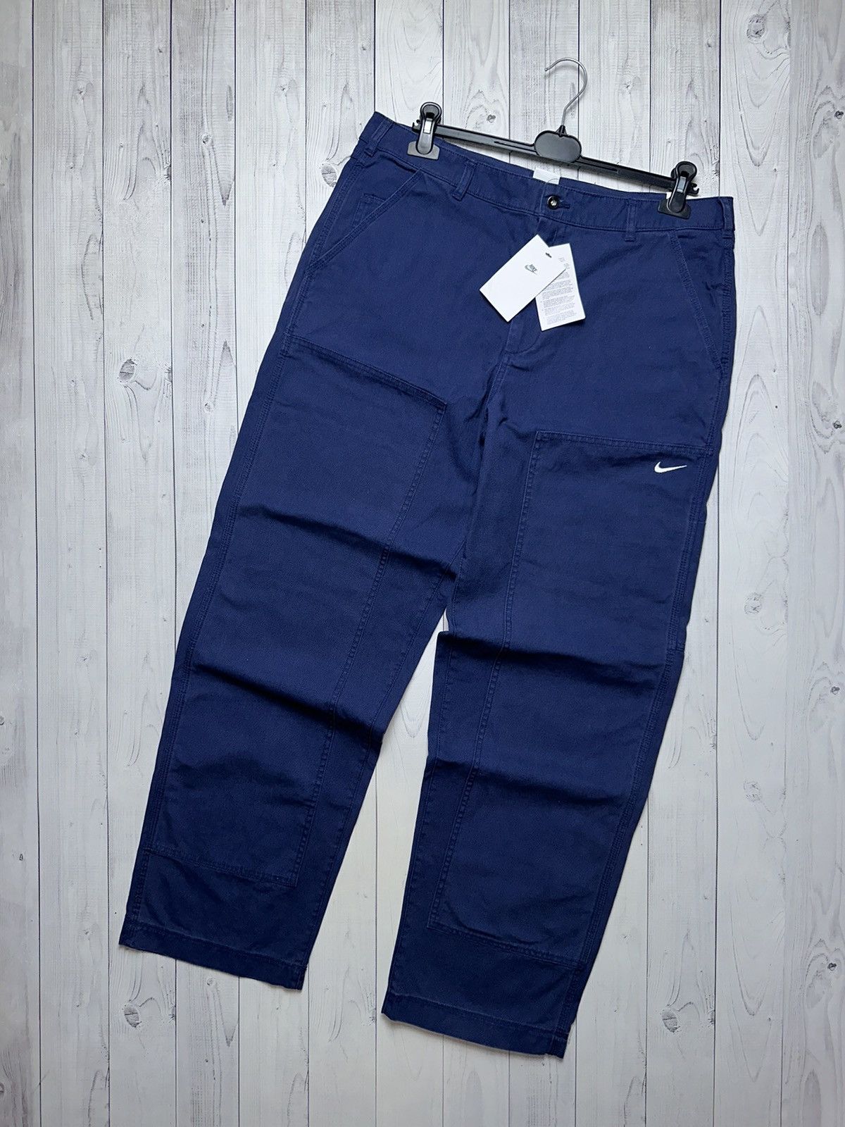 Nike × Vintage Vintage Nike pants Y2K denim jeans size 36 blue logo Size US 36 / EU 52 - 1 Thumbnail
