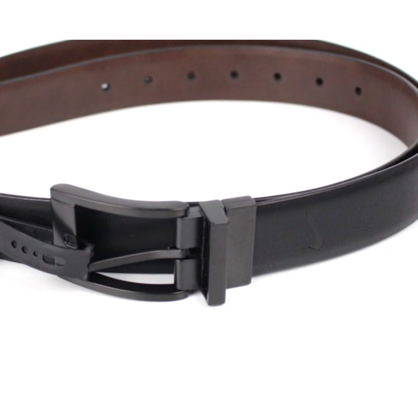 Nike Nike Men's Reversible 1.5" Belt Golf Carbon Fiber Texture XL Black Buckle Black Size ONE SIZE - 2 Thumbnail