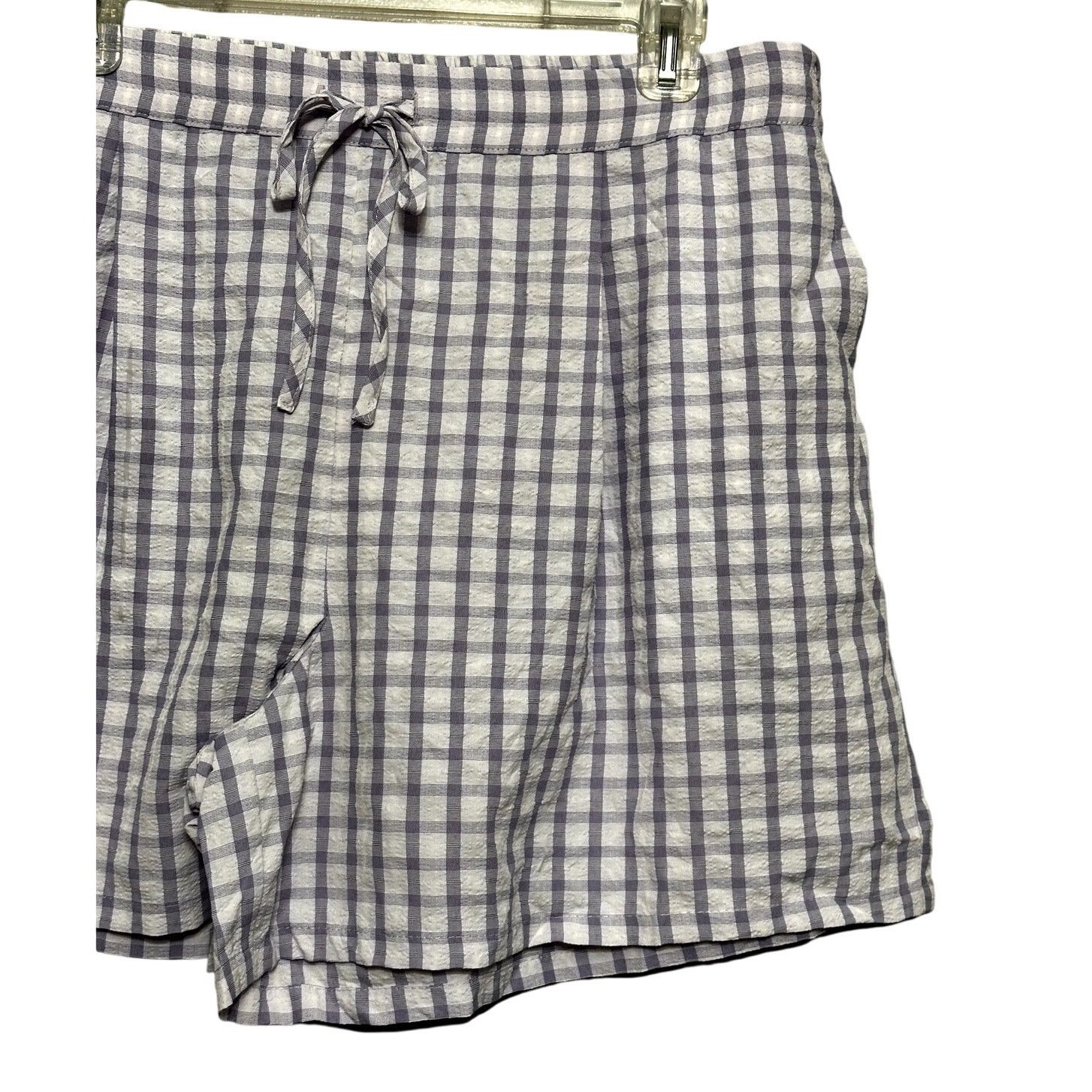 Other Riley & Rae Pull On Shorts Checkered Pockets Purple White XL Size 35" - 3 Thumbnail
