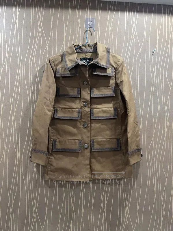 Chanel Chanel Brown Cotton Women's Jacket . Size S / US 4 / IT 40 - 1 Thumbnail