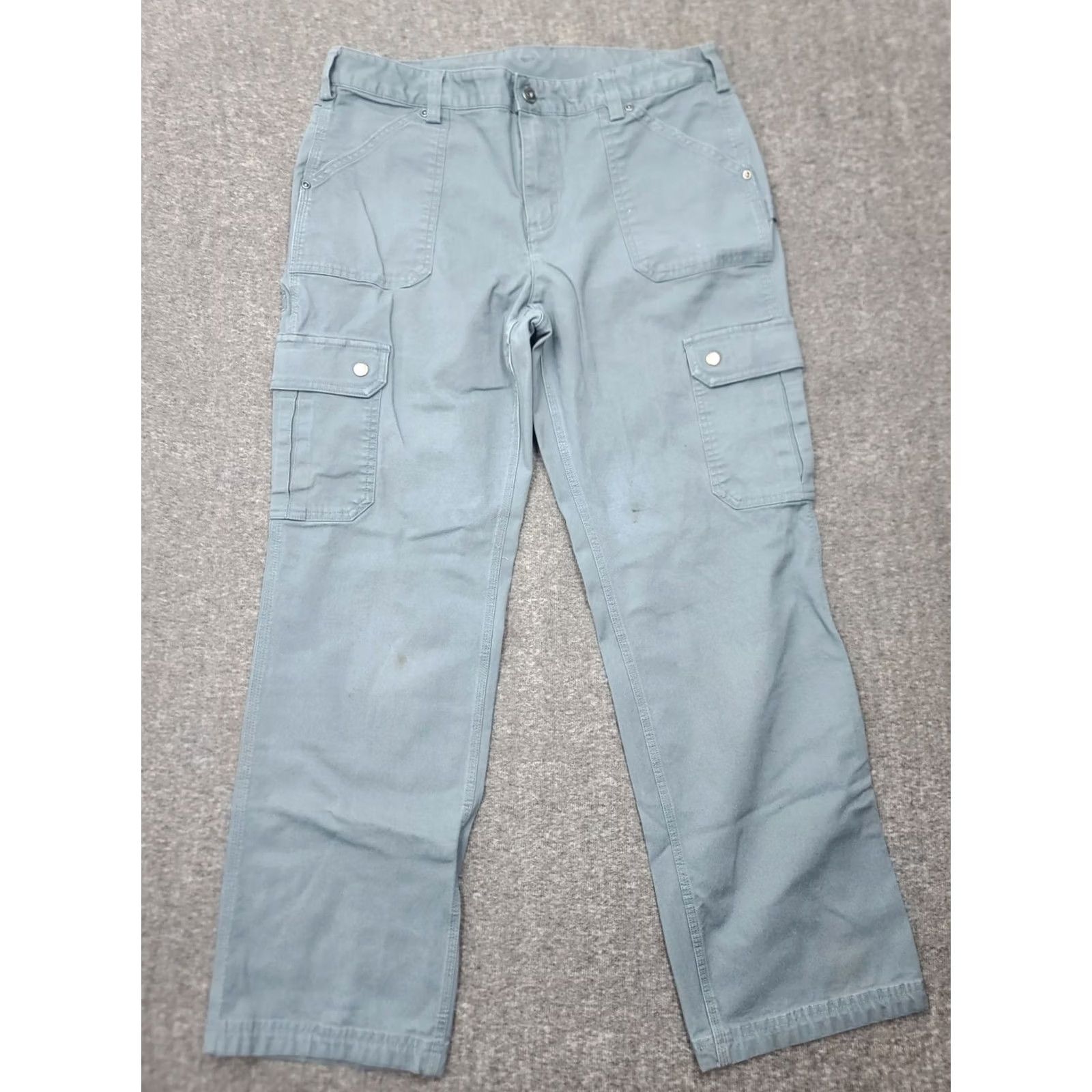 CO Duluth Trading Co Women Fire Hose Cargo Pants Blue 12x31 Cotton Spandex Coolmax Pockets Work Outdoors Size 34" / US 12 / IT 48 - 2 Thumbnail