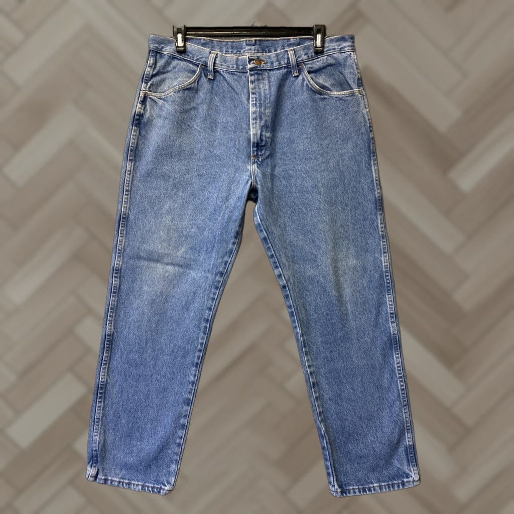 Vintage Rustler Jeans Mens 38x30 Blue Regular Fit Straight Leg Workwear Western - 0428 Size US 38 / EU 54 - 1 Thumbnail