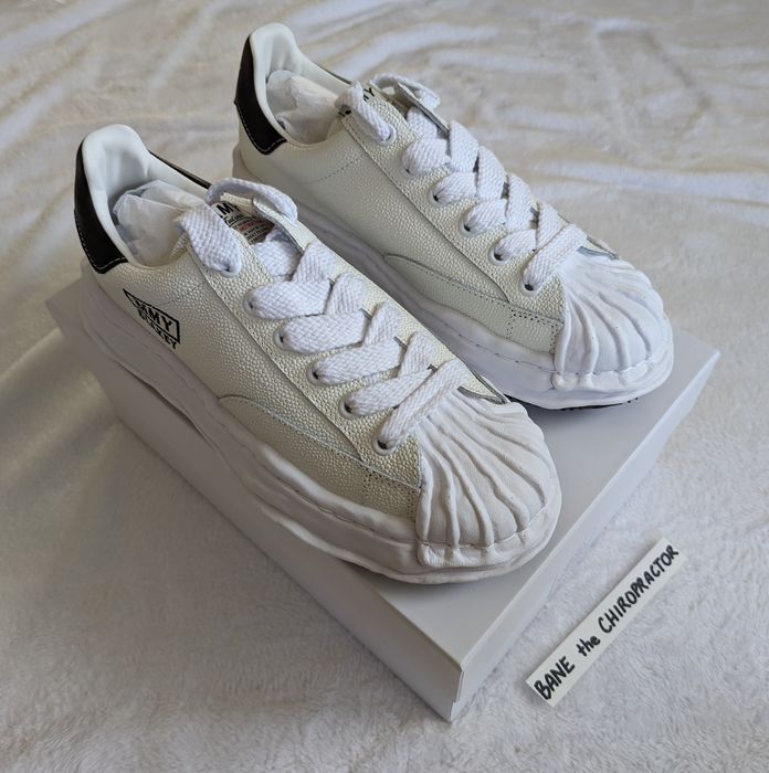 Maison MIHARA YASUHIRO New! Authentic White Leather Blakey Low