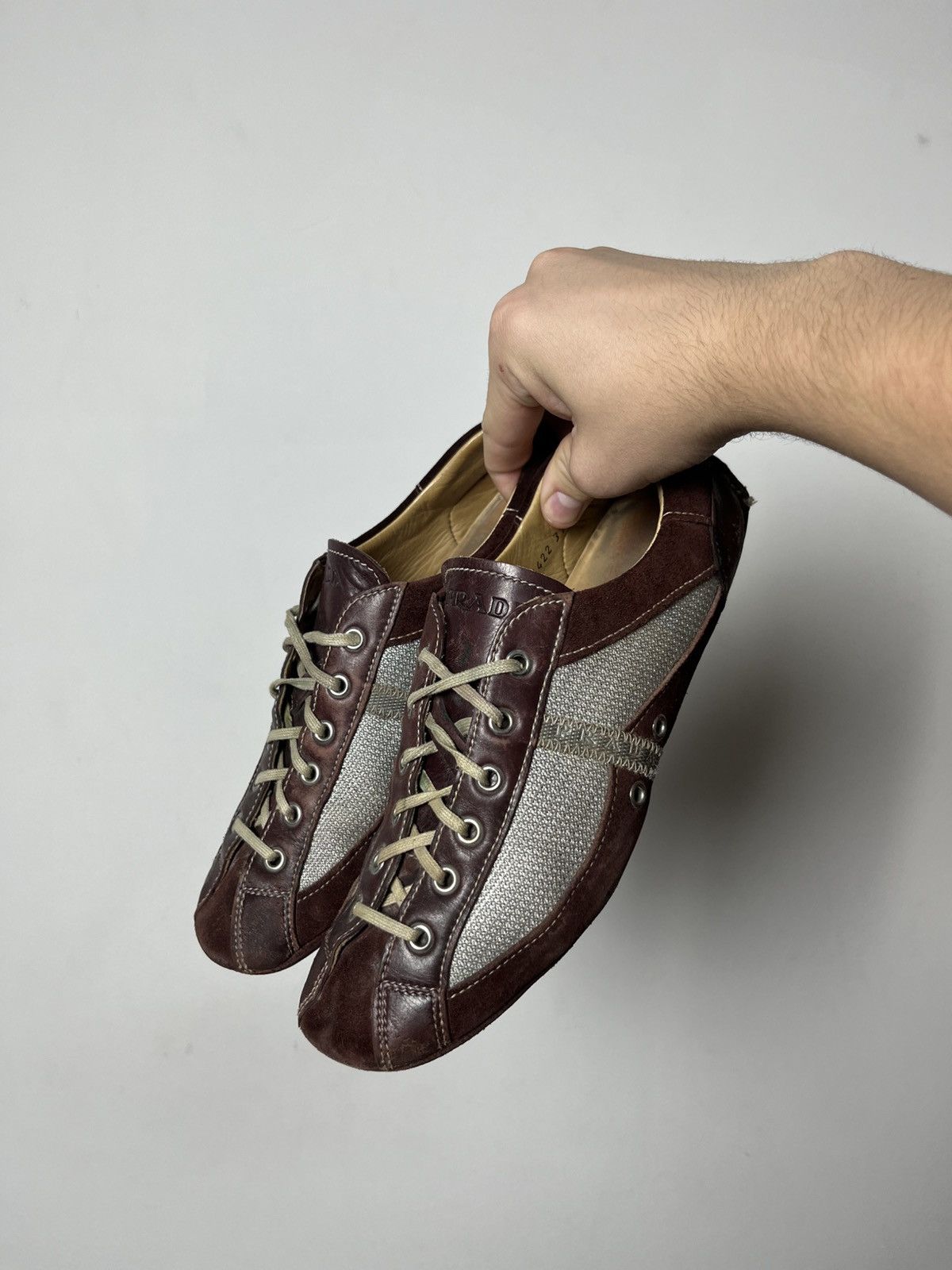 Prada × Vintage 90'S PRADA MONTE CARLO LEATHER SNEAKERS