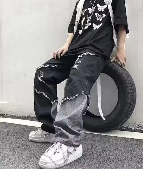 Other Embroidered Baggy Denim Jeans Size US 32 / EU 48 - 3 Thumbnail