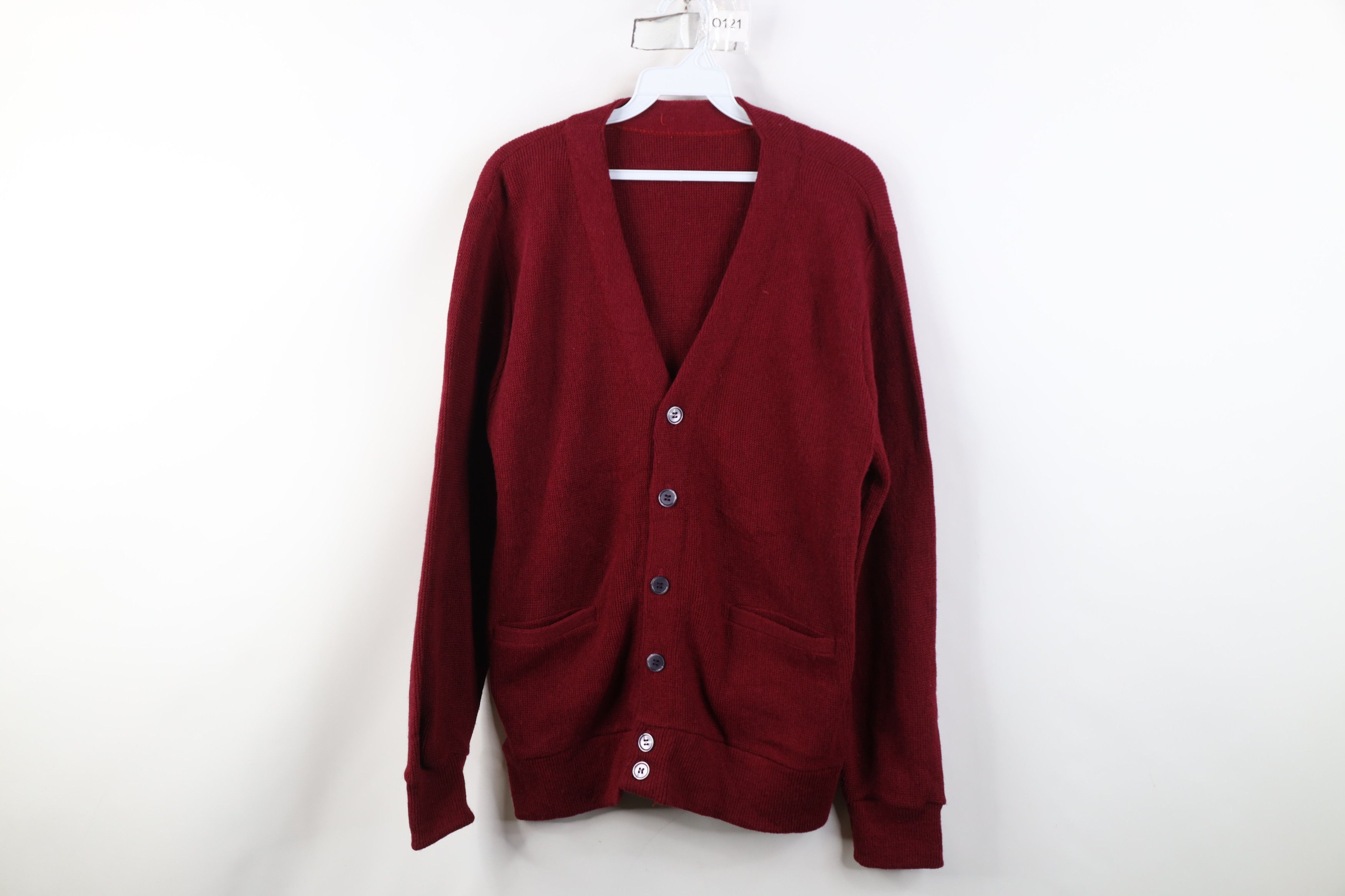 Vintage Vintage 60s 70s Streetwear Kurt Cobain Cardigan Sweater Red Size US S / EU 44-46 / 1 - 1 Thumbnail