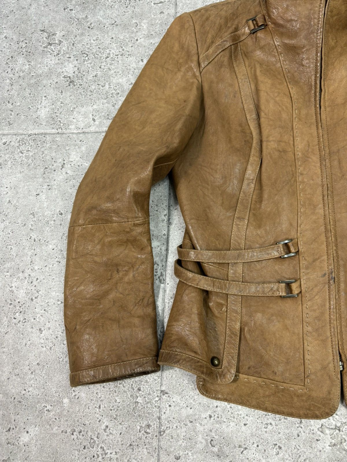 Genuine Leather × Japanese Brand Archive Japanese Leather Jacket Rare 2000s Vintage Cropped Size US L / EU 52-54 / 3 - 5 Thumbnail