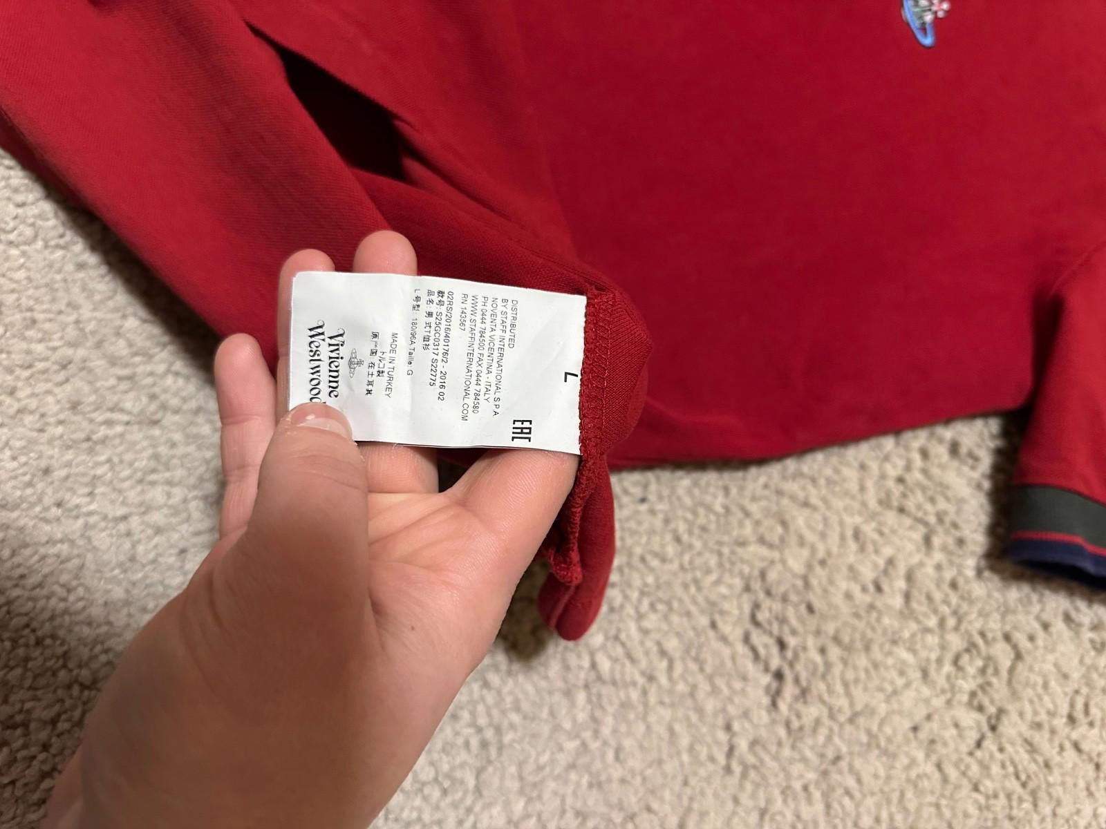 Vivienne Westwood Vivienne Westwood Polo Shirt Men Red Logo T-shirt Sz L Size US L / EU 52-54 / 3 - 5 Thumbnail