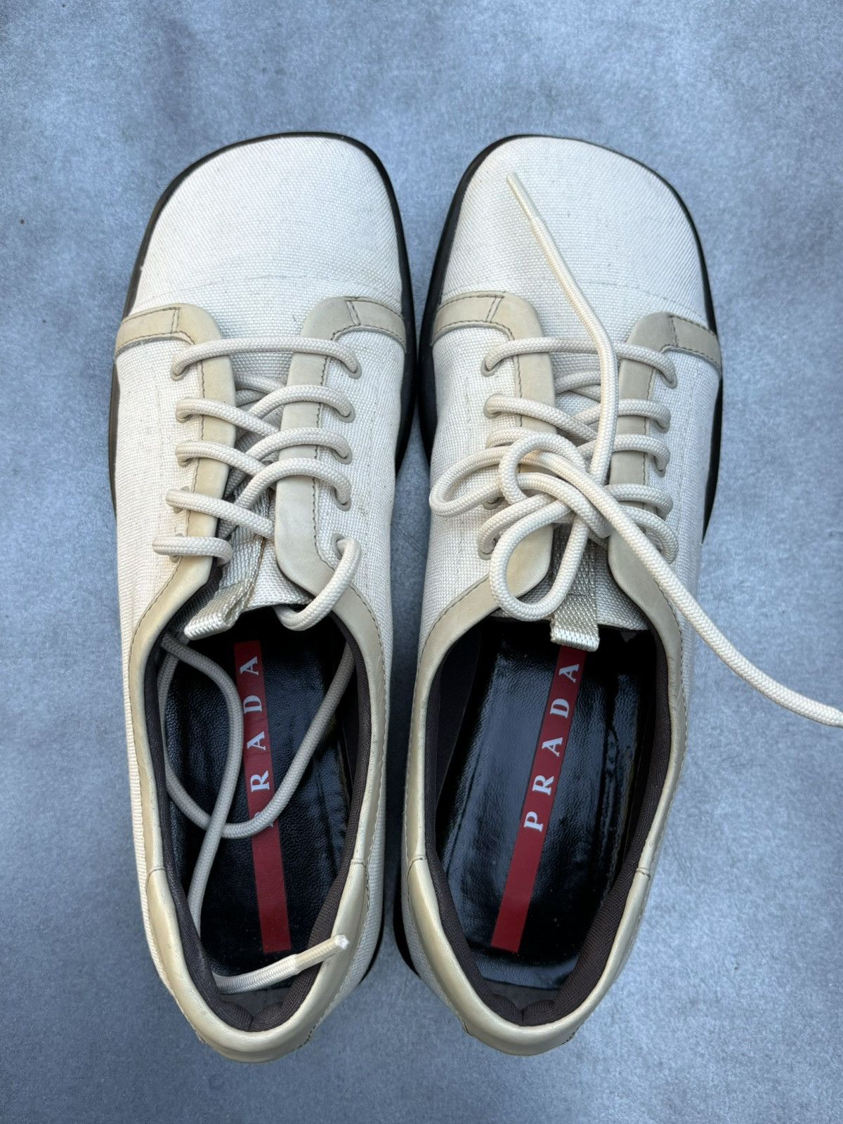 Prada × Vintage 2000s Prada Shoes Vintage Square Toe Sport Canvas 90s 3864 Size US 7 / IT 37 - 2 Thumbnail