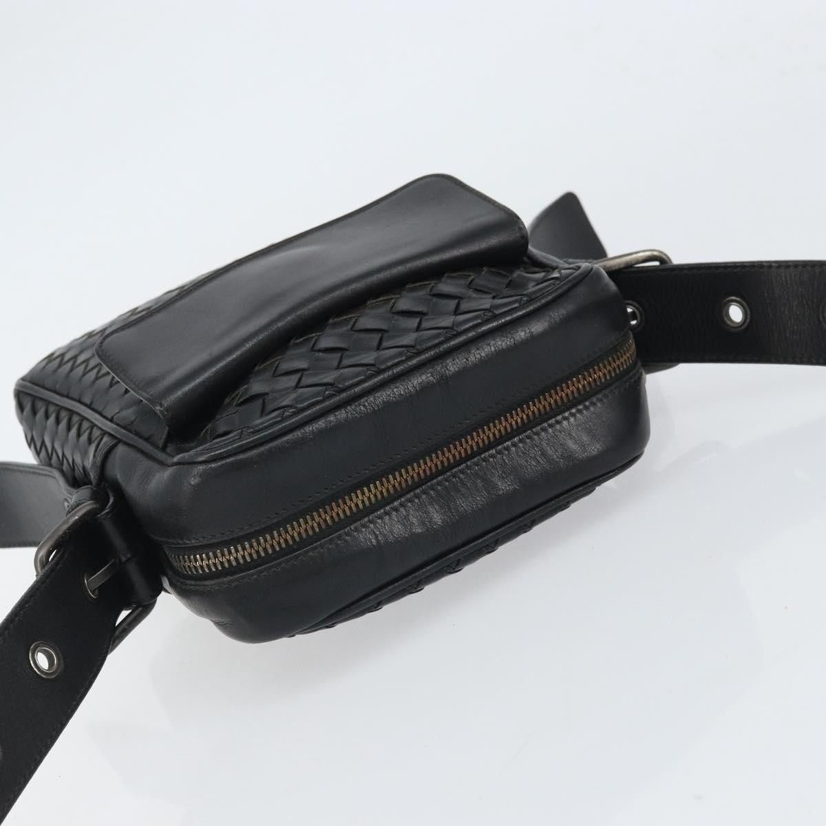 BOTTEG AVENETA INTRECCIATO Shoulder Bag Leather Black Silver