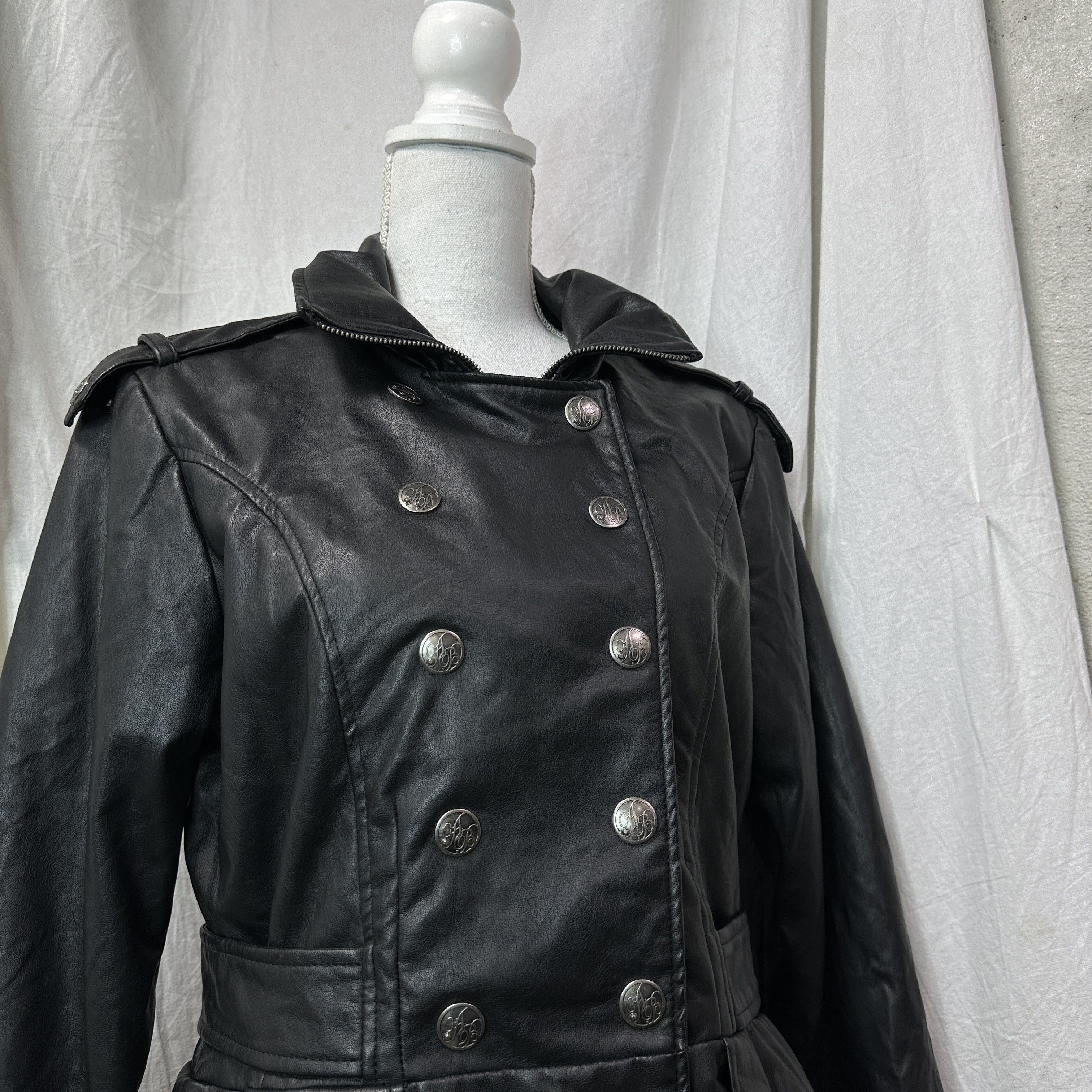 Vintage Vintage Apple Bottoms Military Styled Faux Leather Coat Y2K Size XL / US 12-14 / IT 48-50 - 2 Thumbnail