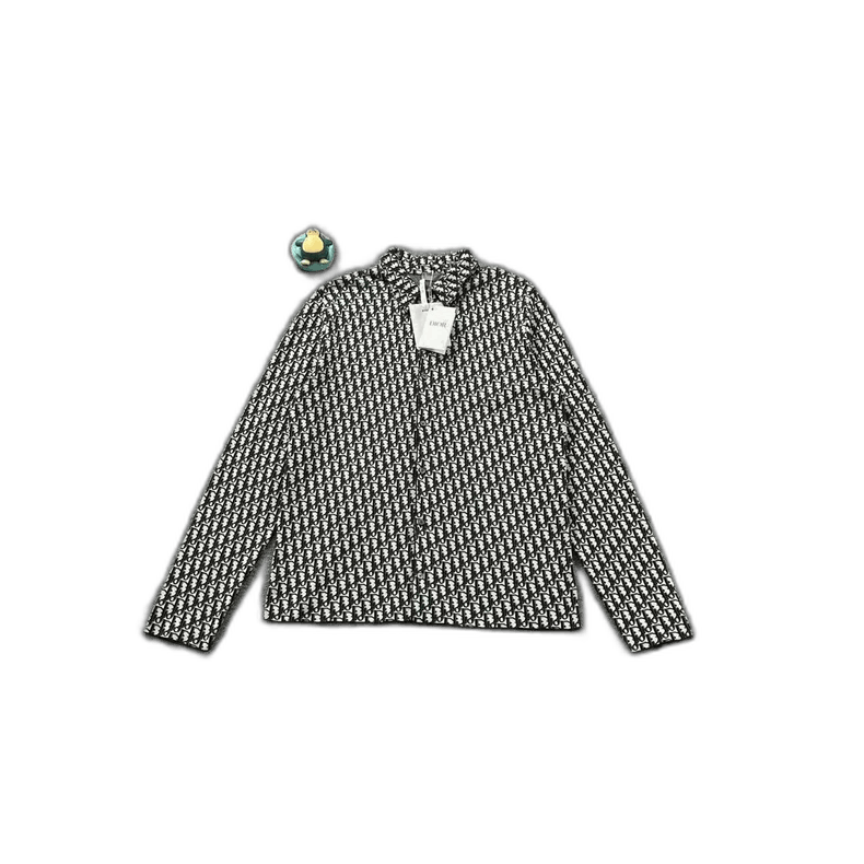 Dior Dior Navy Blue Printed Long Sleeve Shirt Size US L / EU 52-54 / 3 - 1 Thumbnail