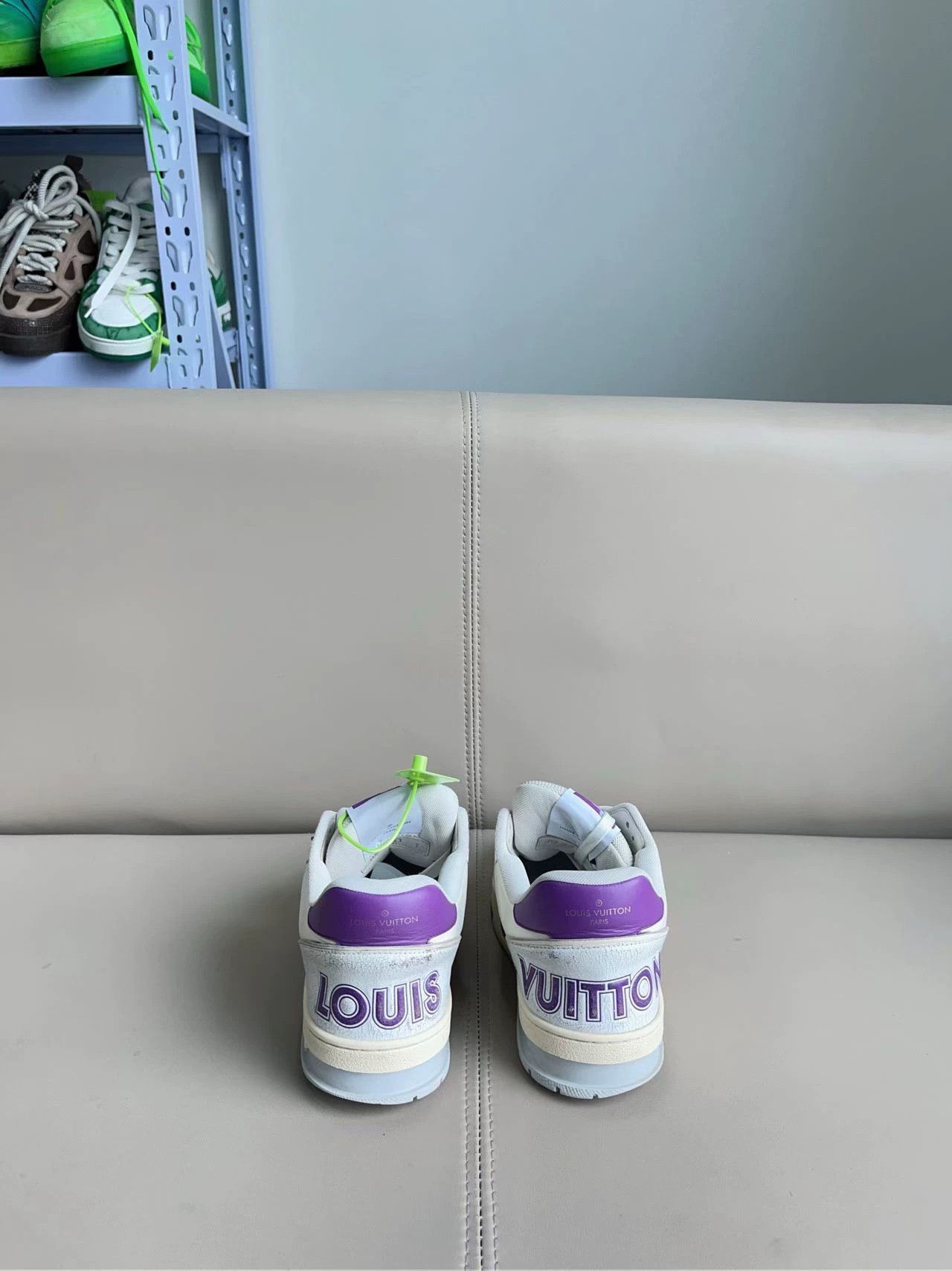 Louis Vuitton LV Trainer White/Purple Velcro 41 EU - Excellent Condition Size US 8 / EU 41 - 3 Thumbnail