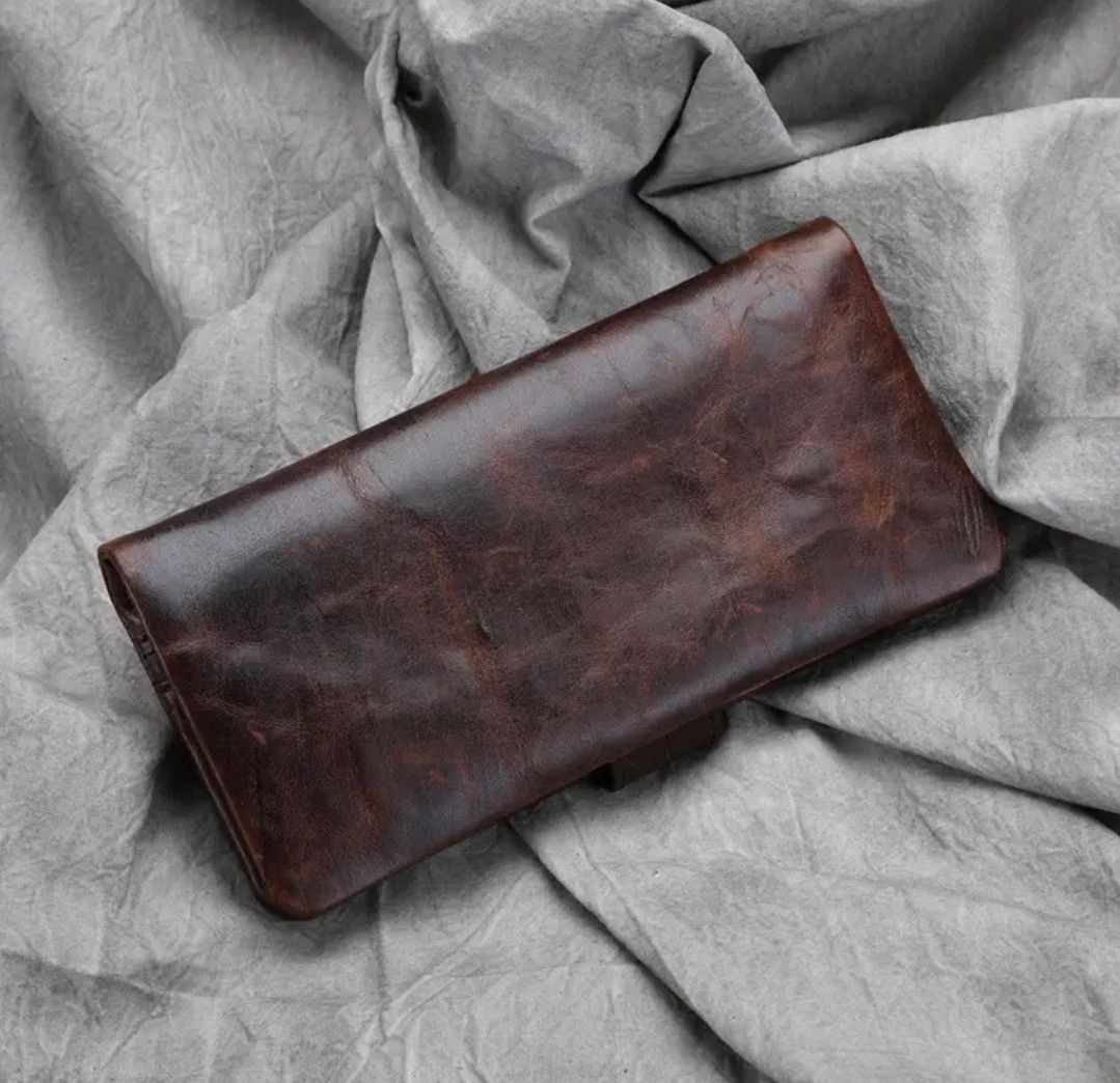 Japanese Brand × Leather × Vintage Handmade Wallet Billfold Leather Size ONE SIZE - 2 Thumbnail