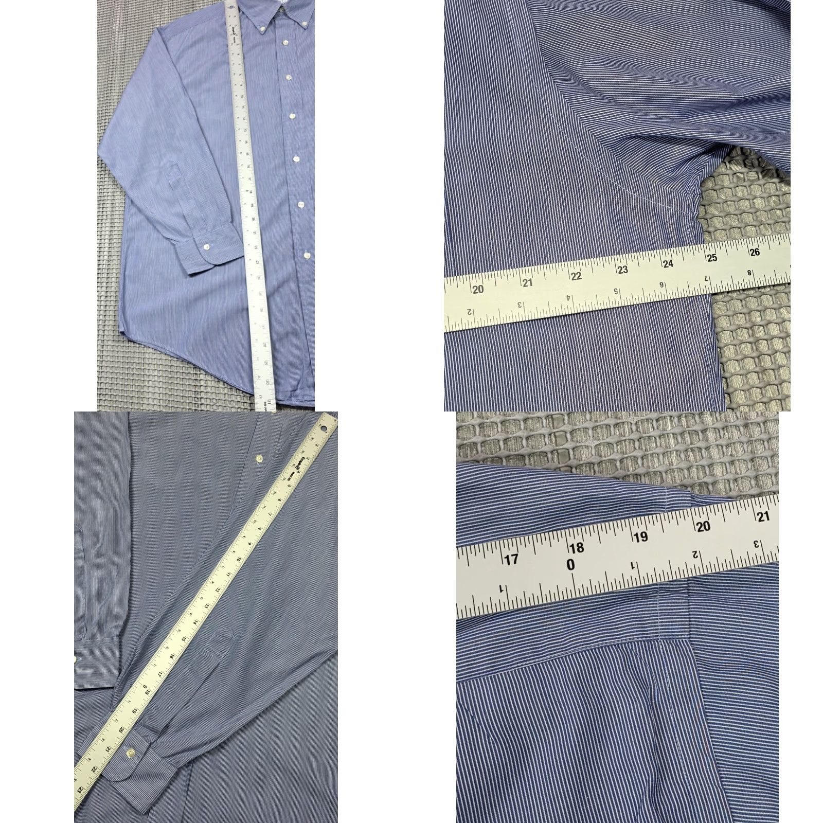 Brooks Brothers VINTAGE Brooks Brothers Makers Long Sleeve Shirt Mens 16-3 Button Up Blue Stripe USA Size US L / EU 52-54 / 3 - 8 Thumbnail