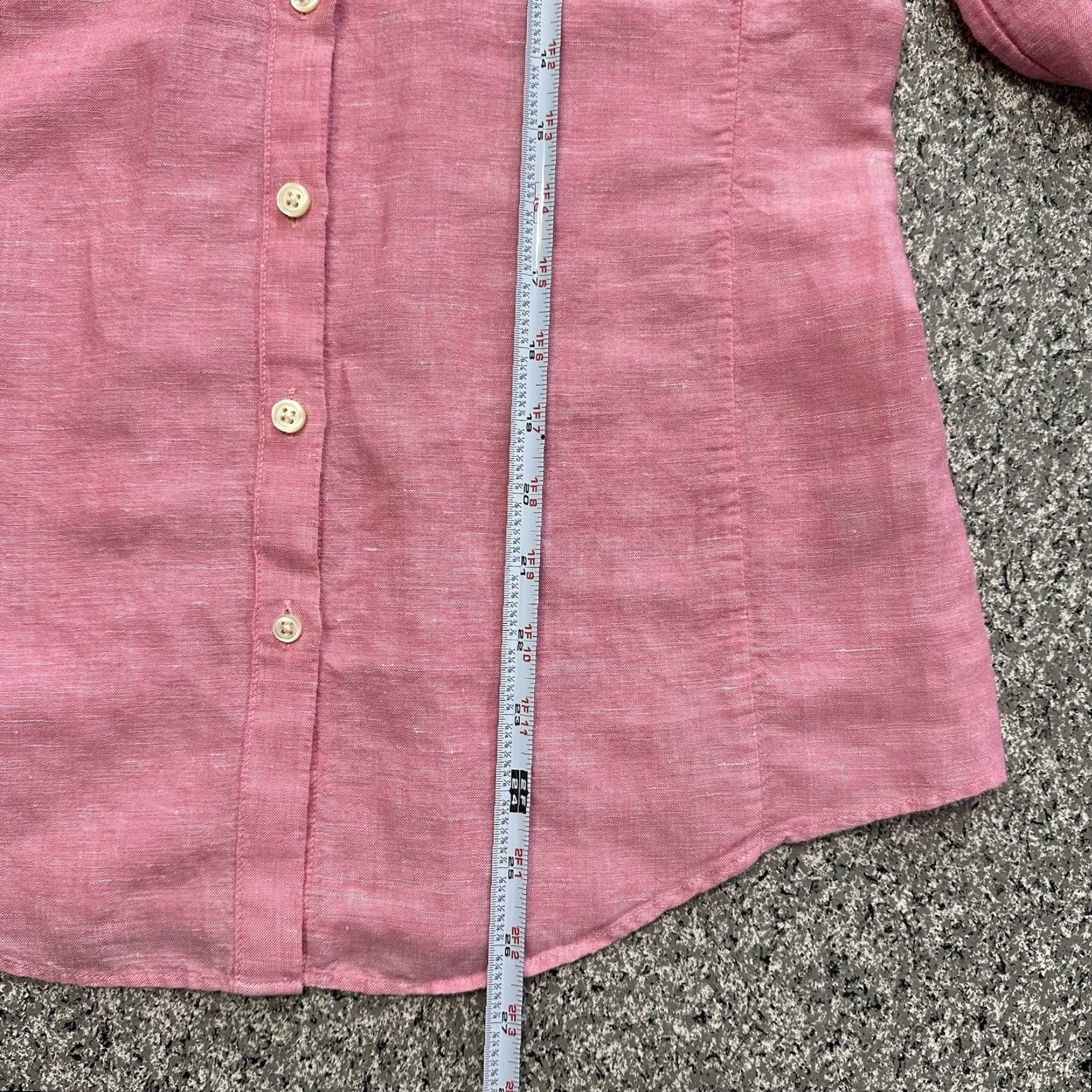 Banana Republic Banana Republic Linen Blend Button-Down Long Sleeve Womens S Pink Shirt Size S / US 4 / IT 40 - 5 Thumbnail