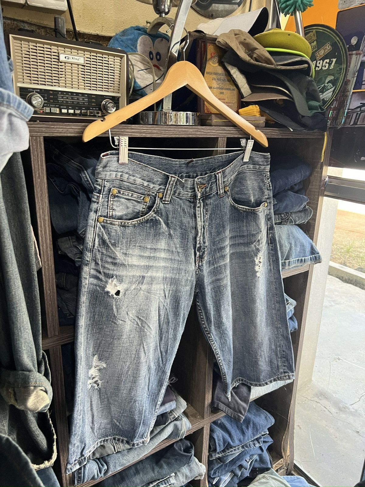 🔥Oririn Jeans Cropped Distressed Denim