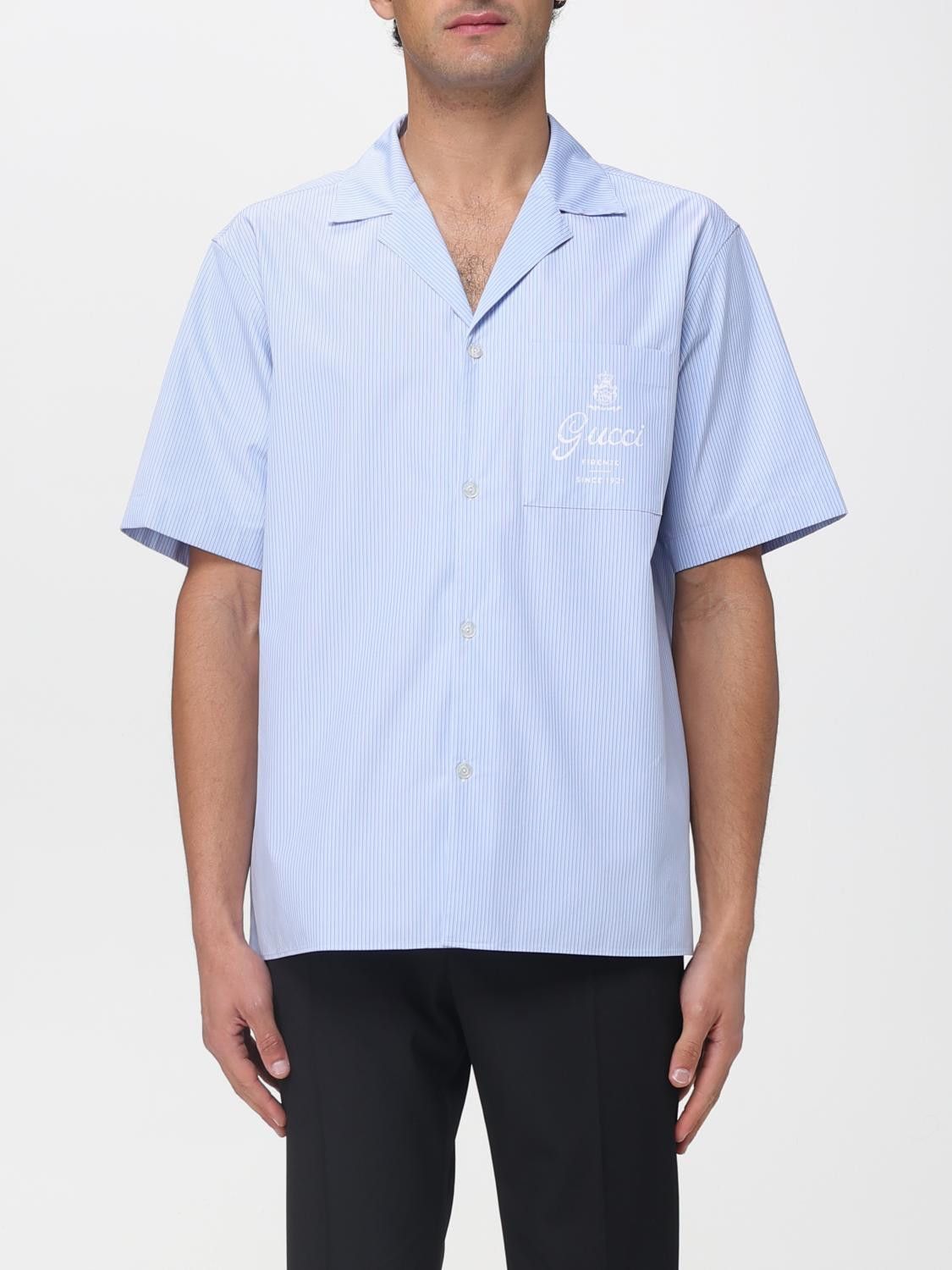 Gucci Gucci Shirt Men Gnawed Blue Size US M / EU 48-50 / 2 - 1 Thumbnail
