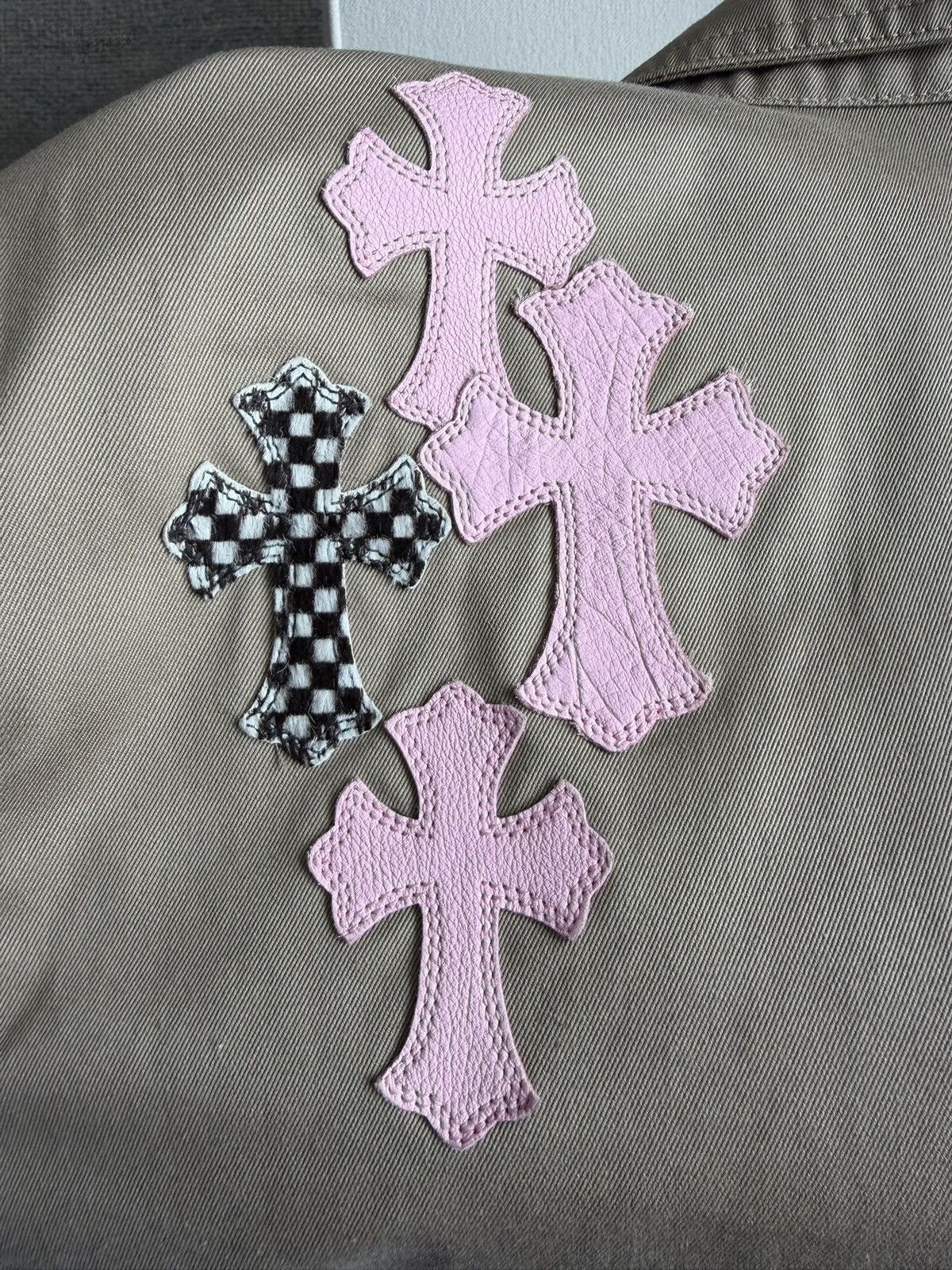Chrome Hearts Chrome Hearts Tan Work Dog w. Pink & Checkered Cross Patches Size US XL / EU 56 / 4 - 16 Thumbnail