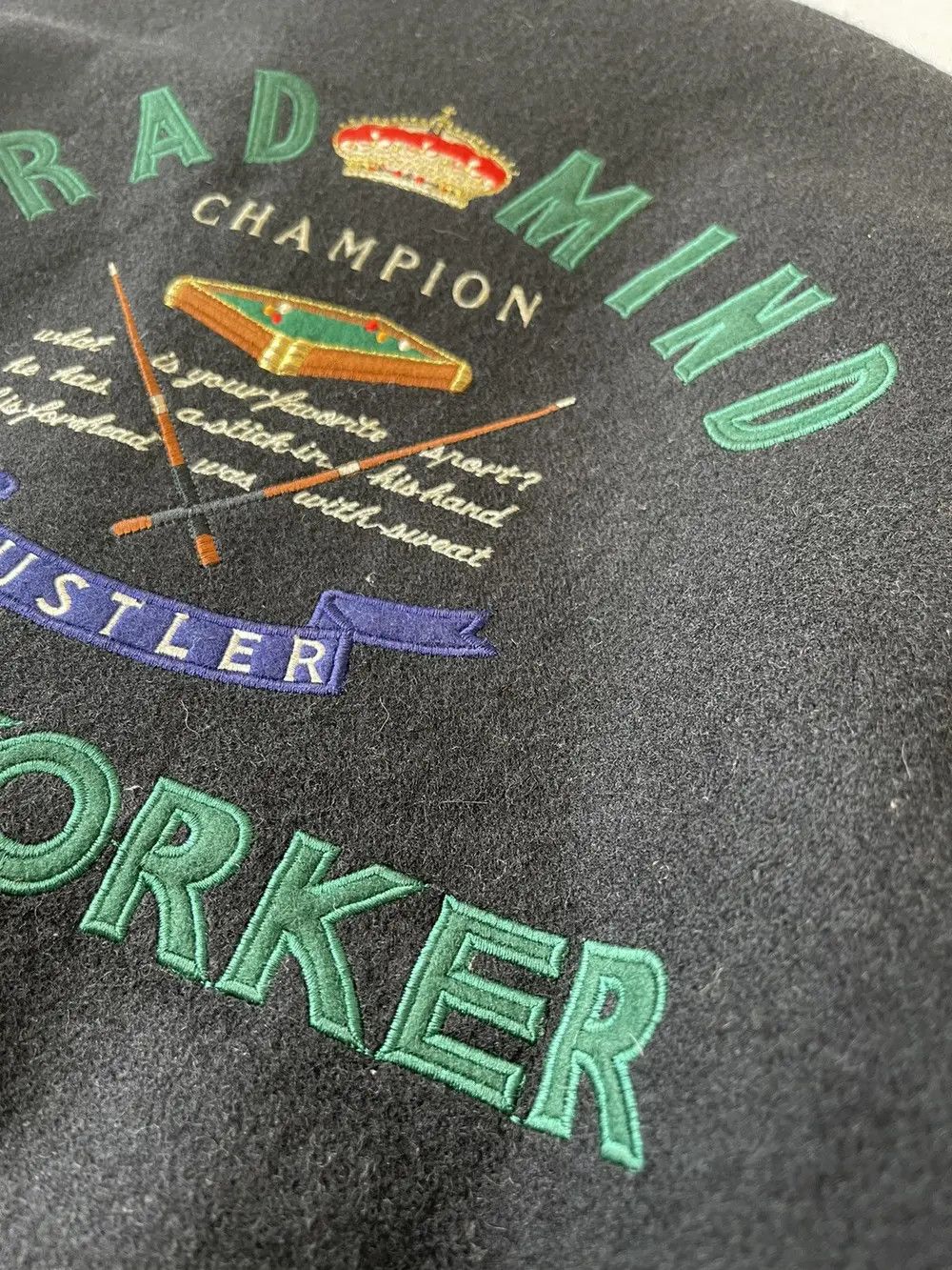 Vintage HUSTLER NEW YORK LEGEND VARSITY JACKET Size US L / EU 52-54 / 3 - 11 Thumbnail