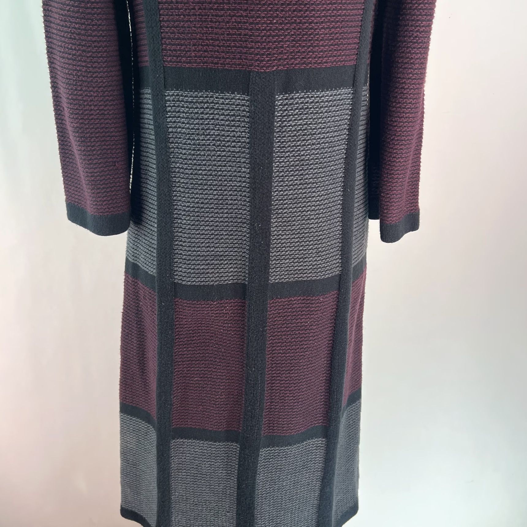 Vintage So Wear It Declare It Womens 3/4 Sleeves Square Neck Burgundy Sweater Dress Sz L Size L / US 10 / IT 46 - 7 Thumbnail