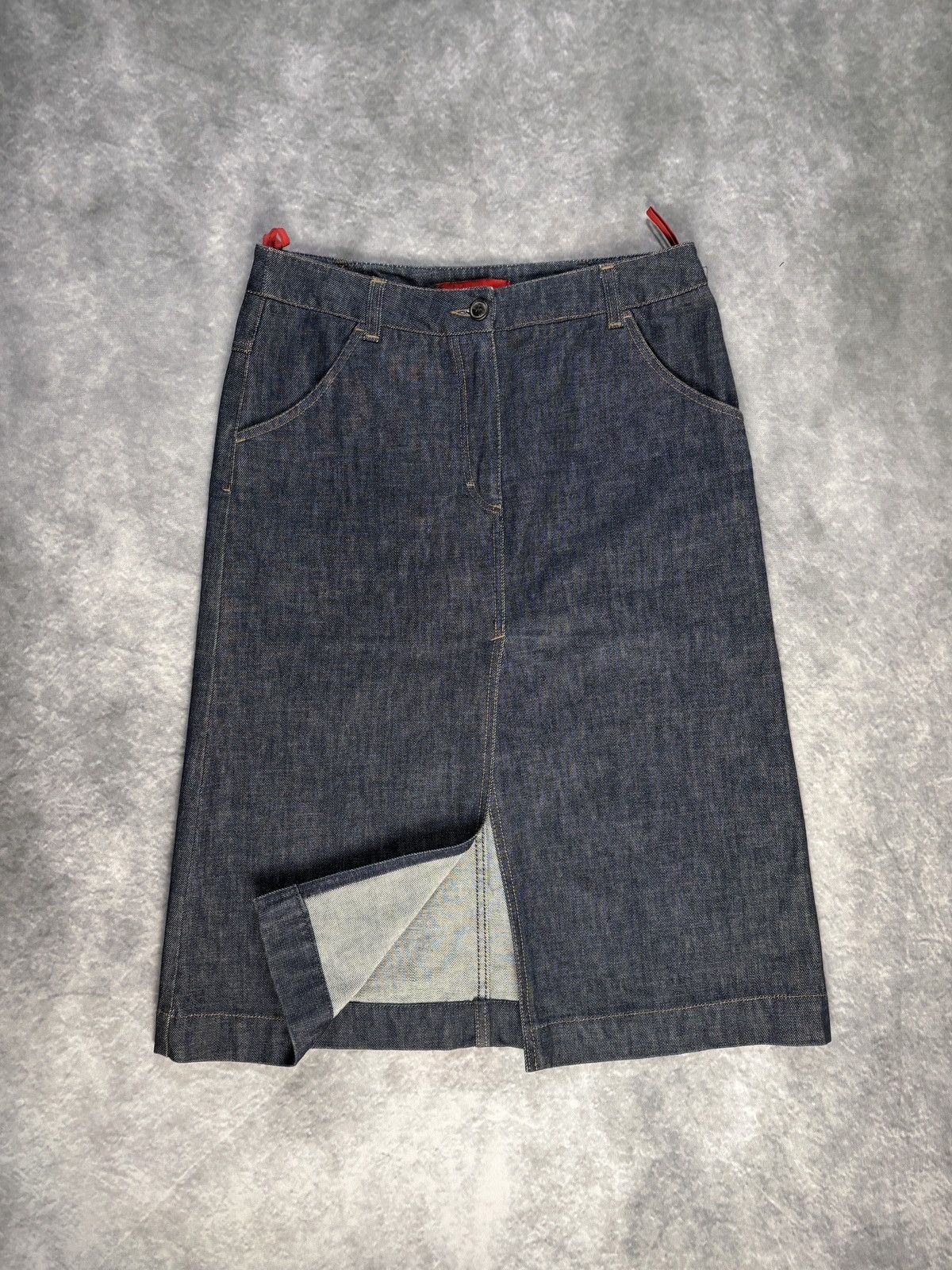 Prada × Vintage 2000s Prada Sport Vintage Prada Denim Maxi Skirt 1990s Long Size 28" / US 6 / IT 42 - 19 Thumbnail