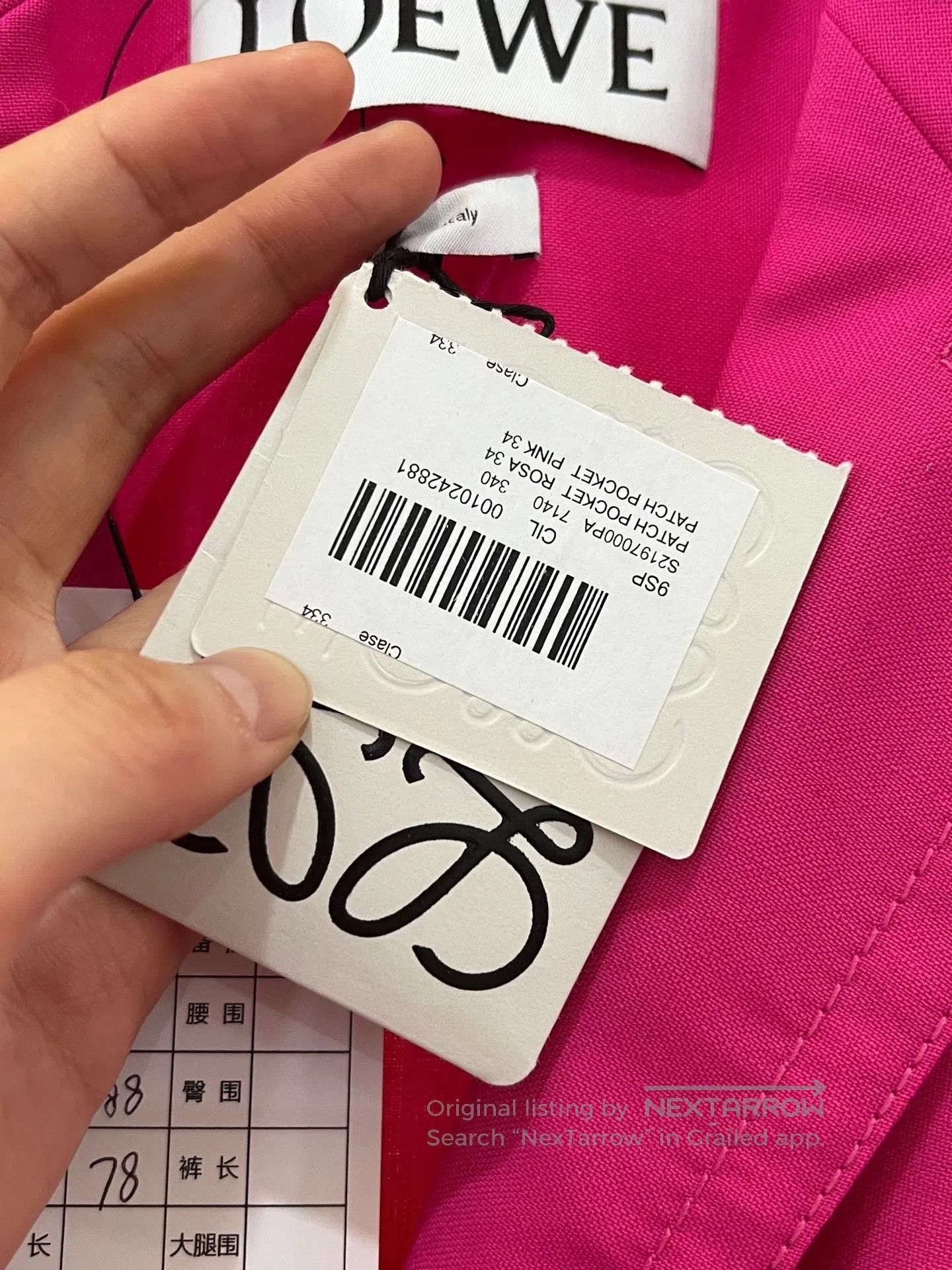 Loewe Loewe Bright Pink Waist-Cinched Suit. Size XXS / US 00 / IT 34 - 4 Thumbnail