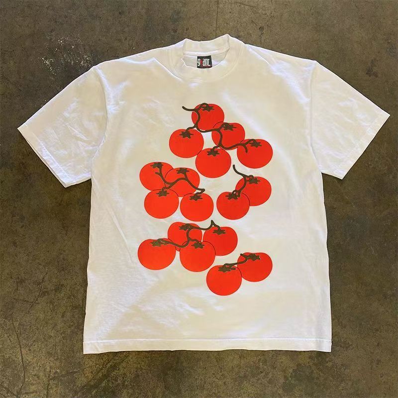 Japanese Brand Casual Retro Tomato Print Cotton T-shirt Size US M / EU 48-50 / 2 - 1 Thumbnail