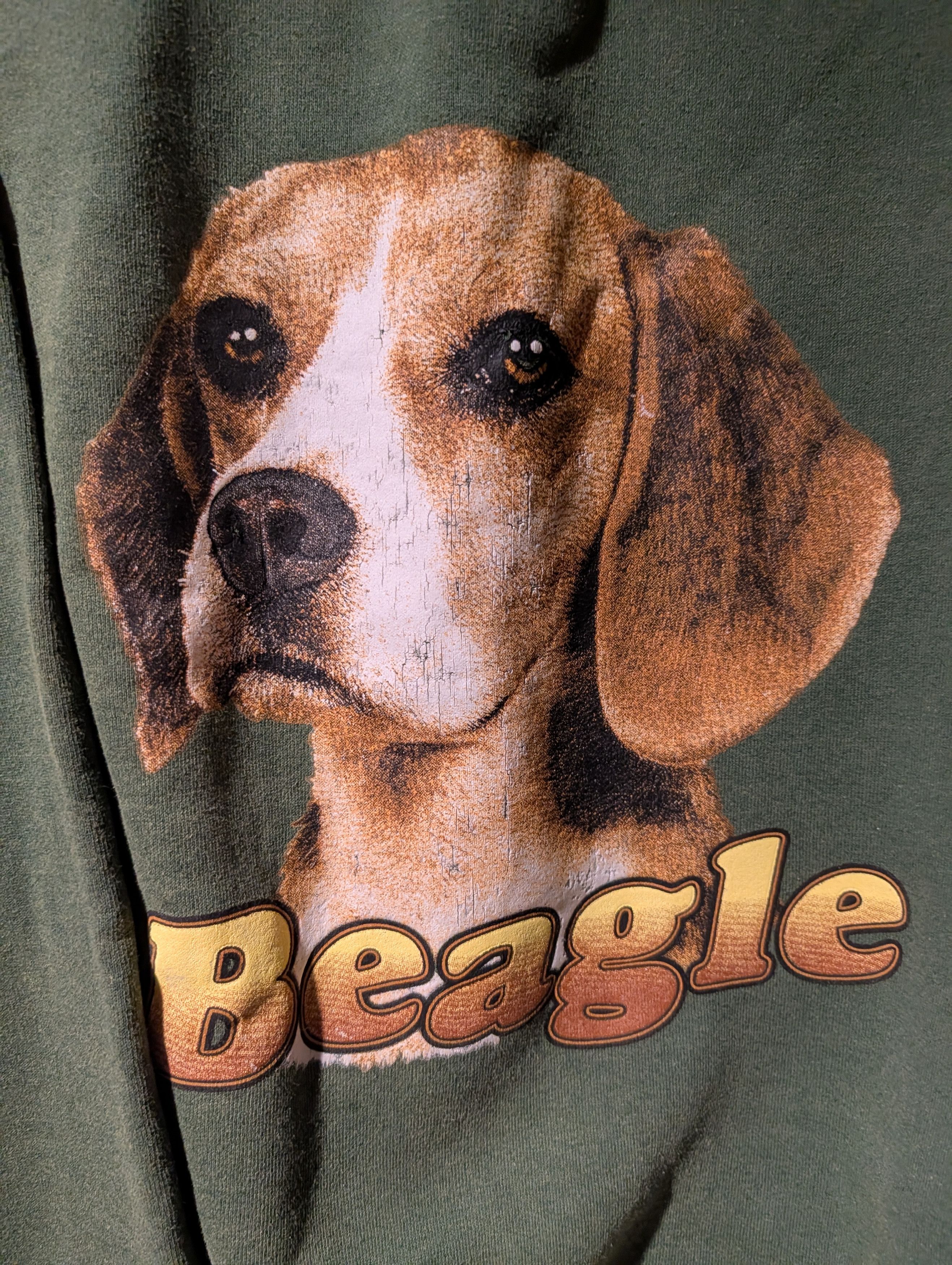 Arts & Science VTG Beagle Dog Puppy 1/4 Zip Sweatshirt Green Animal Size US XL / EU 56 / 4 - 2 Thumbnail