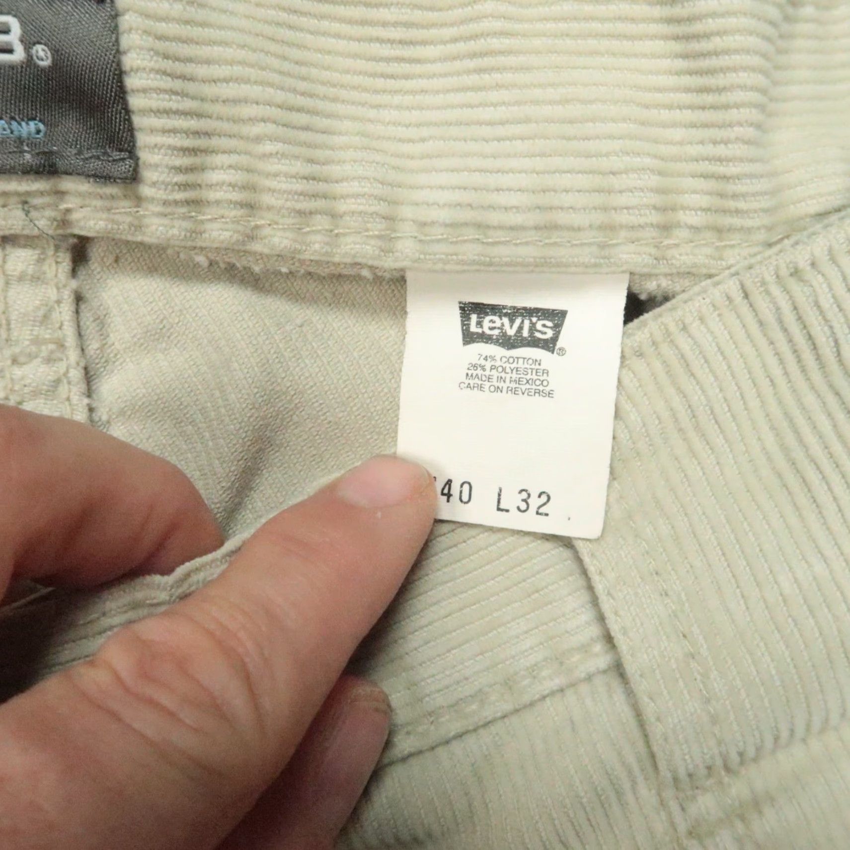 Levi's VINTAGE Levi's Silvertab Pants Men 38x32 Corduroy Stone Beige Baggy Chino Slim Straight Casual Mens Size US 38 / EU 54 - 3 Thumbnail