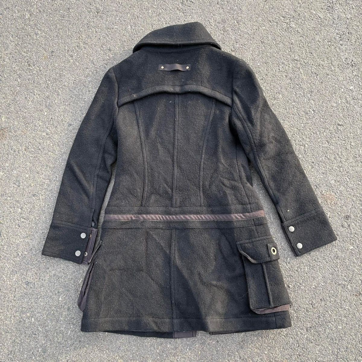 Japanese Brand ERIOT Wool Military Utility Coat Black Y2K Gothic Size S / US 4 / IT 40 - 2 Thumbnail