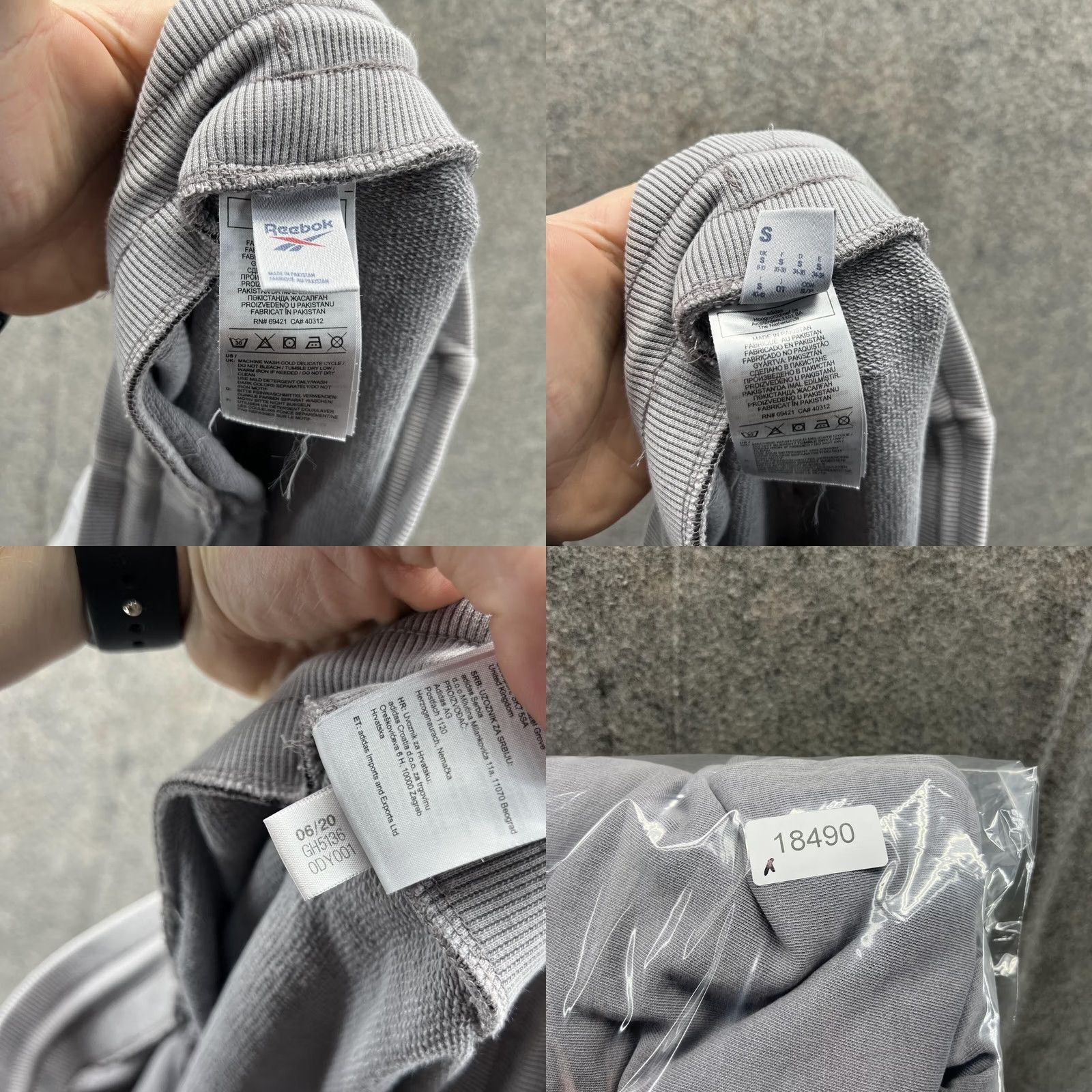 Reebok Reebok Sweatpants Men Small Adult Gray Pants Fleece Training Cotton Pocketed Regular Inseam 26 in Size US 29 - 9 Thumbnail