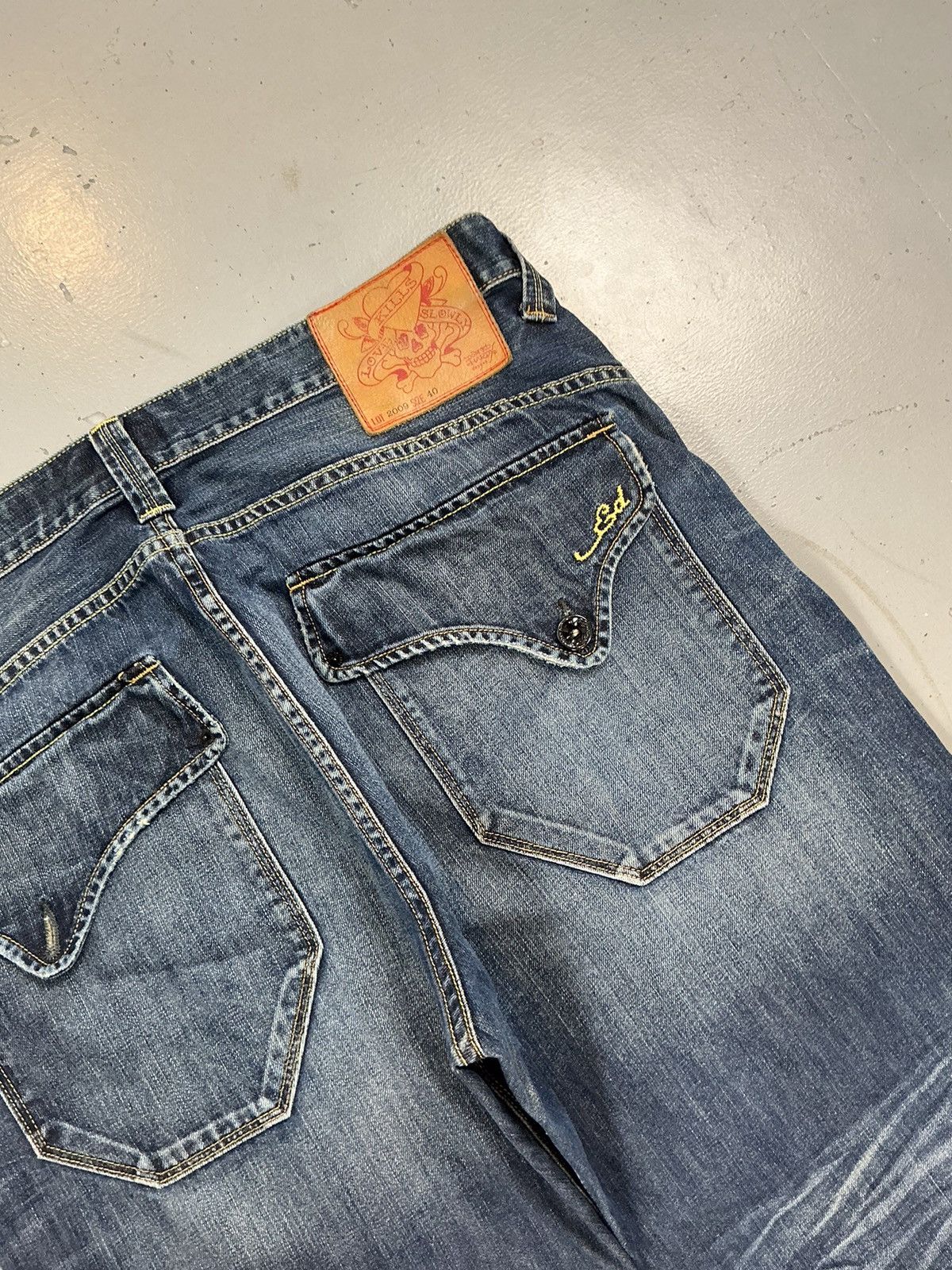 Ed Hardy × Vintage Vintage Edhardy loose fit big pocket distressed denim Size US 40 / EU 56 - 11 Thumbnail