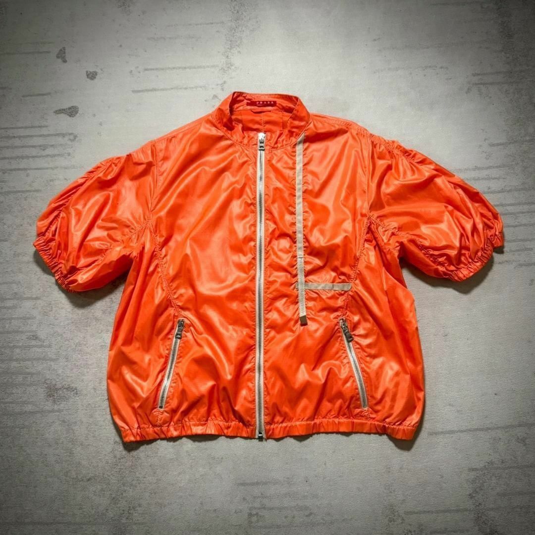 【送料&関税込】Prada Orange Re-nylon Windbreaker Prada Re-Nylon Rain Jacket | Orange | FARFETCH