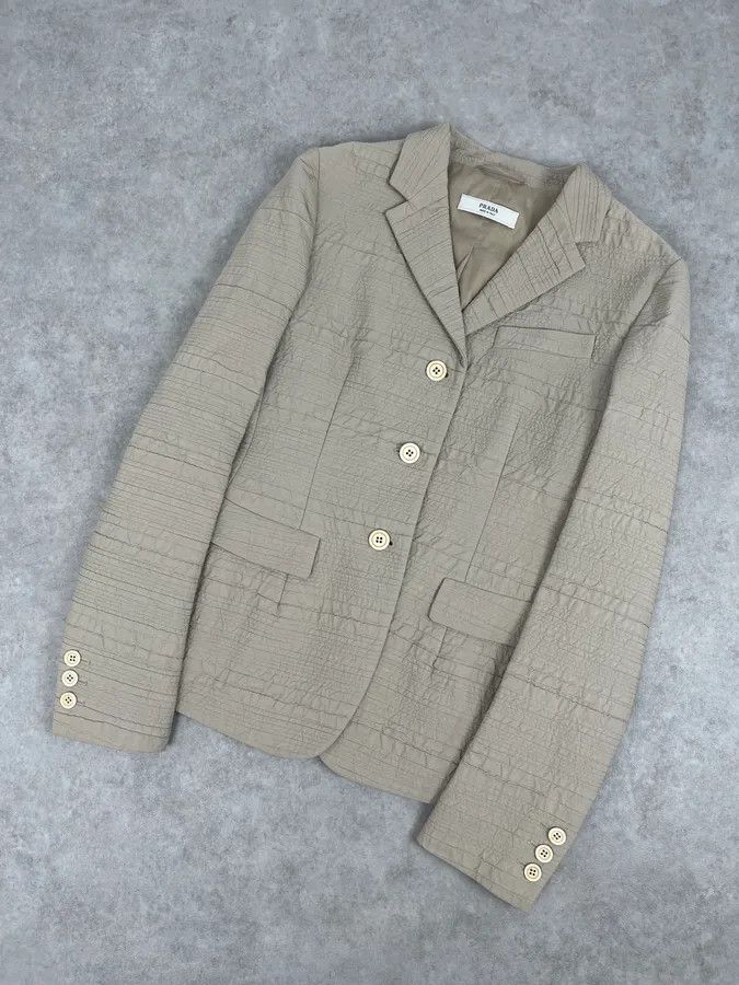Prada SS2008 Prada Cream Plissed Blazer Size 40R - 4 Thumbnail