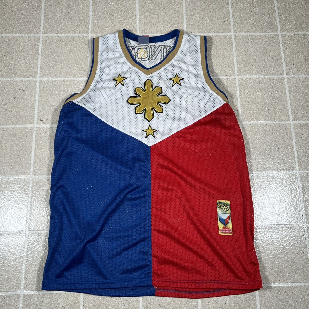 Vintage Vtg Philippines Pilipinas Jersey 100% Pinoy Basketball Large Size US L / EU 52-54 / 3 - 1 Thumbnail