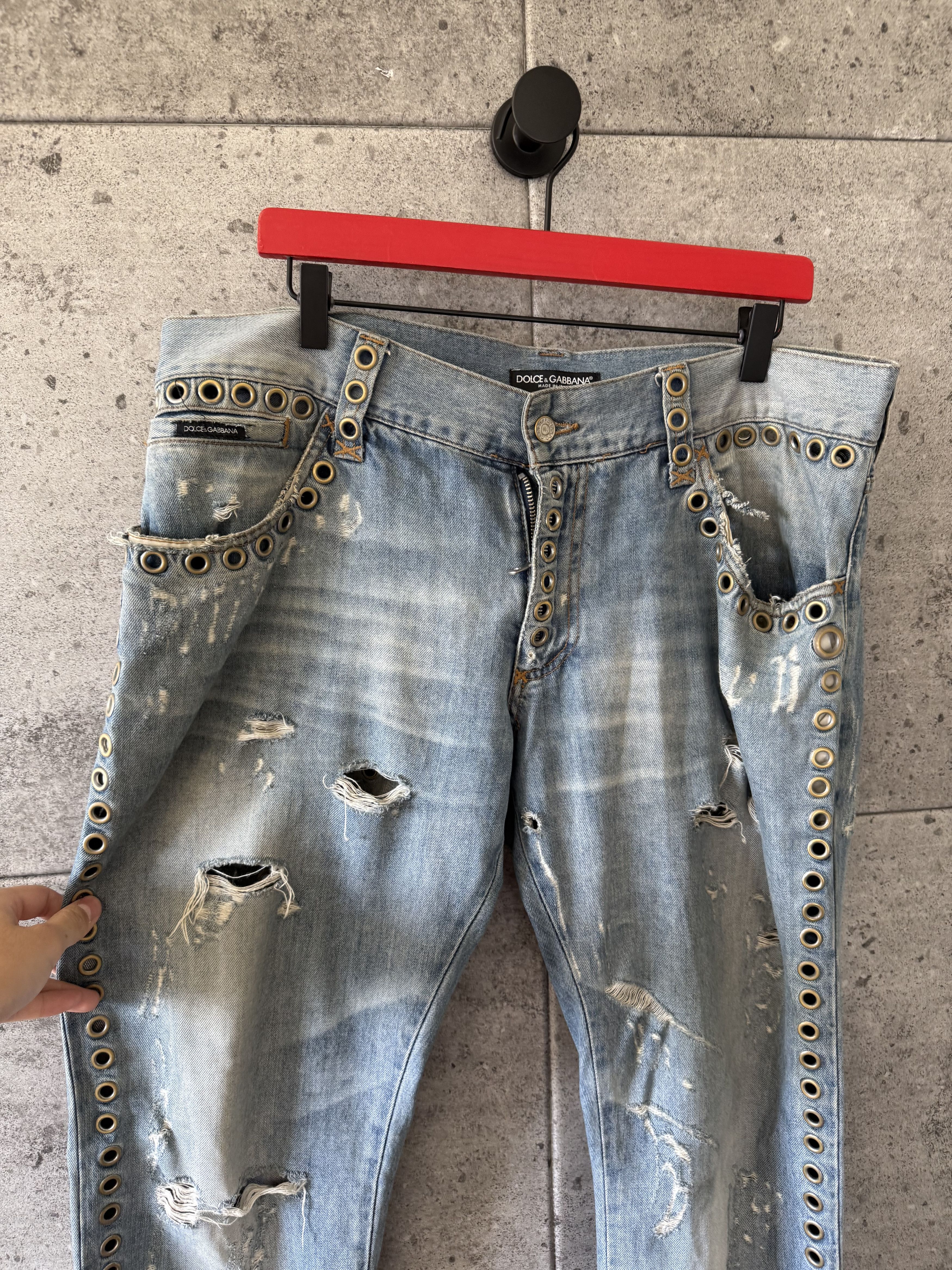 Dolce & Gabbana Dolce & Gabbana Vintage Eyelet Jeans Size US 36 / EU 52 - 3 Thumbnail
