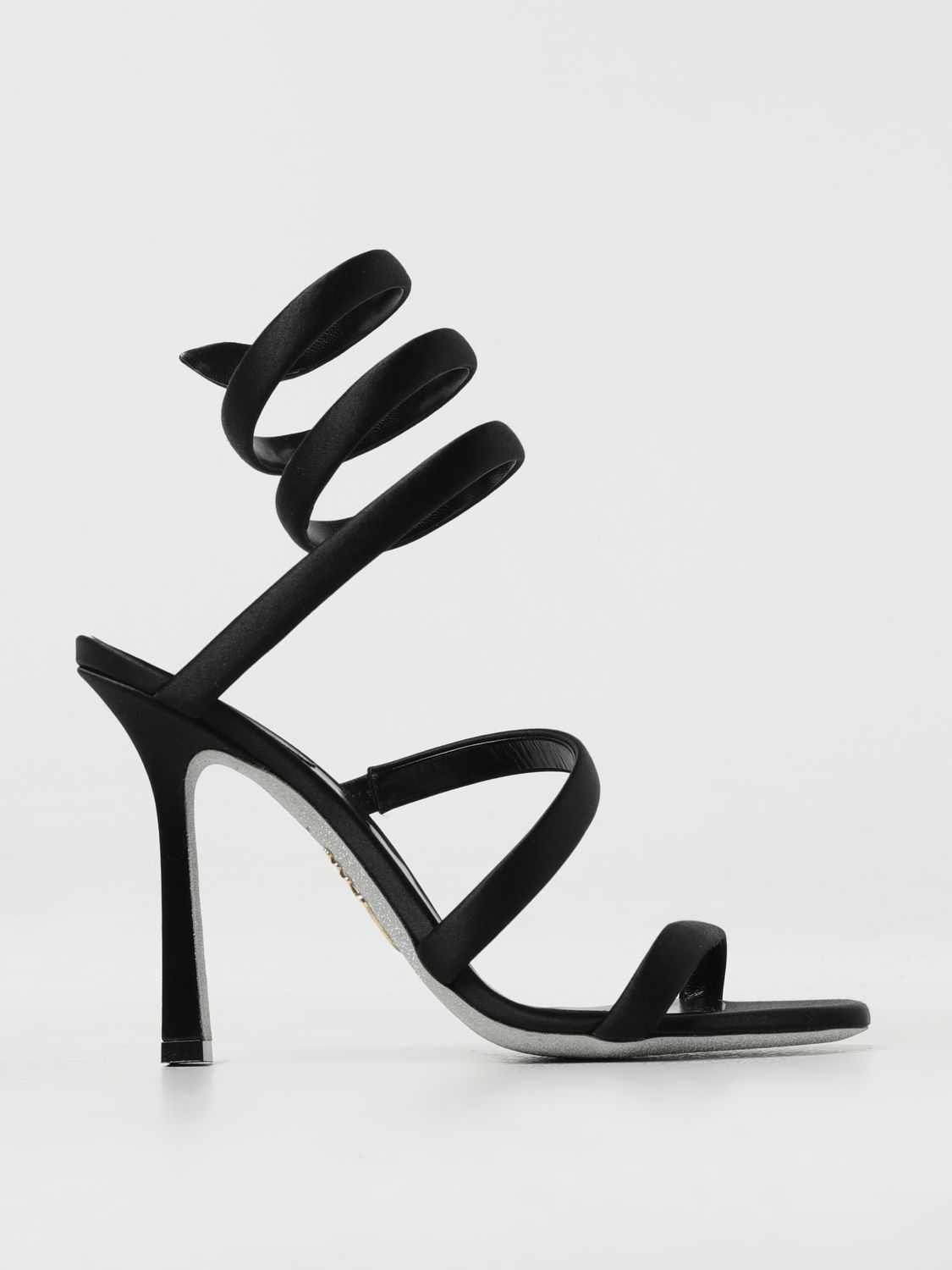 image of Rene Caovilla Heel Shoesed Sandals Woman Black, Women's (Size 6)