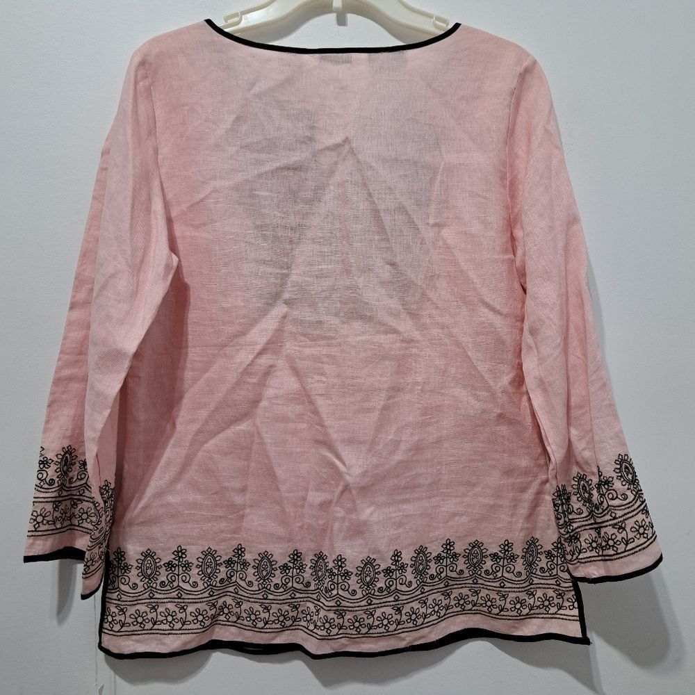 Other Richard Malcolm Irish Linen Embroidered Modest Top Size 10 P Size L / US 10 / IT 46 - 10 Thumbnail
