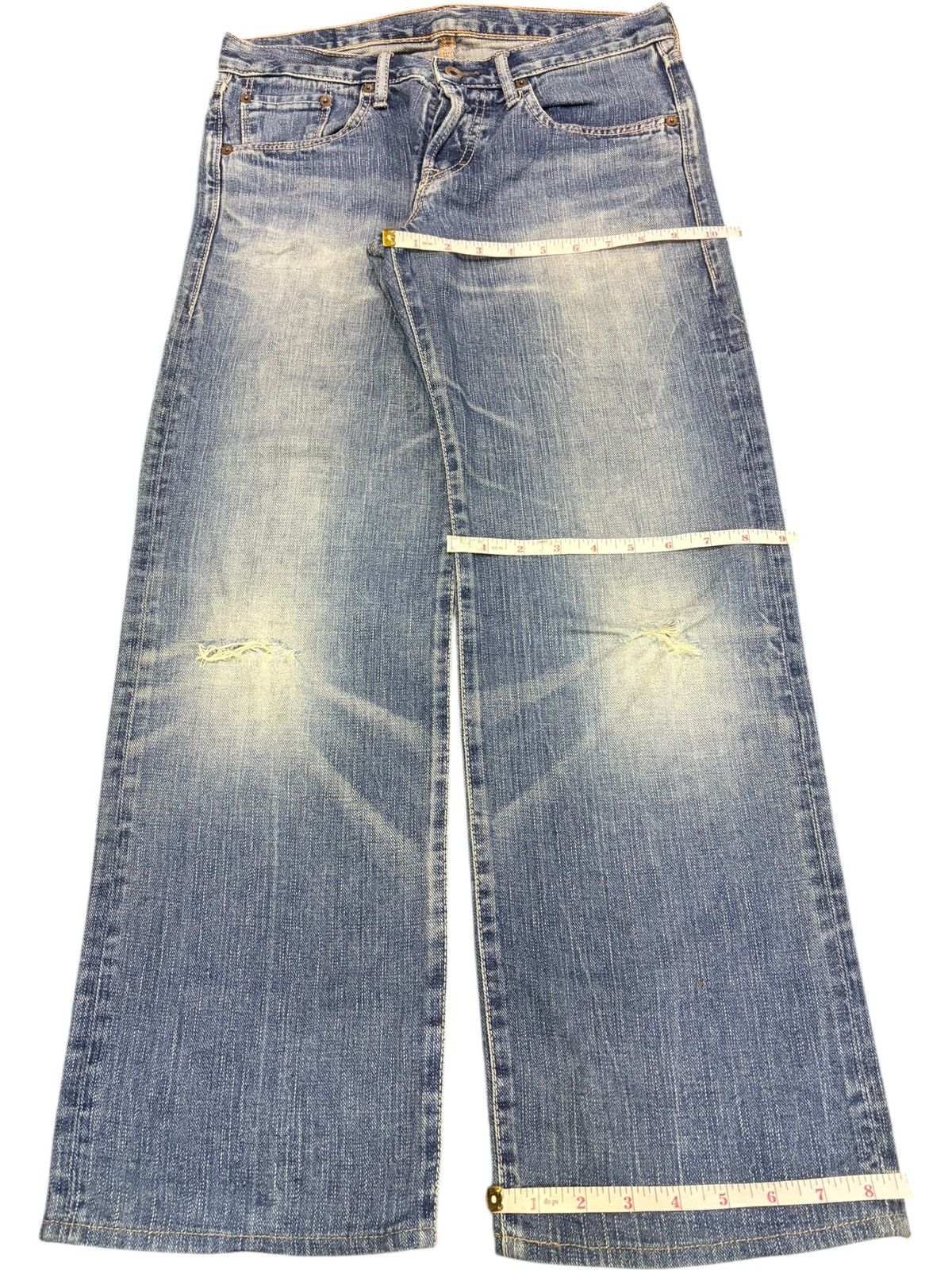 Edwin Vintage Japanese Brand Faded Wash Distress Loose Jeans Size 30" / US 8 / IT 44 - 8 Thumbnail