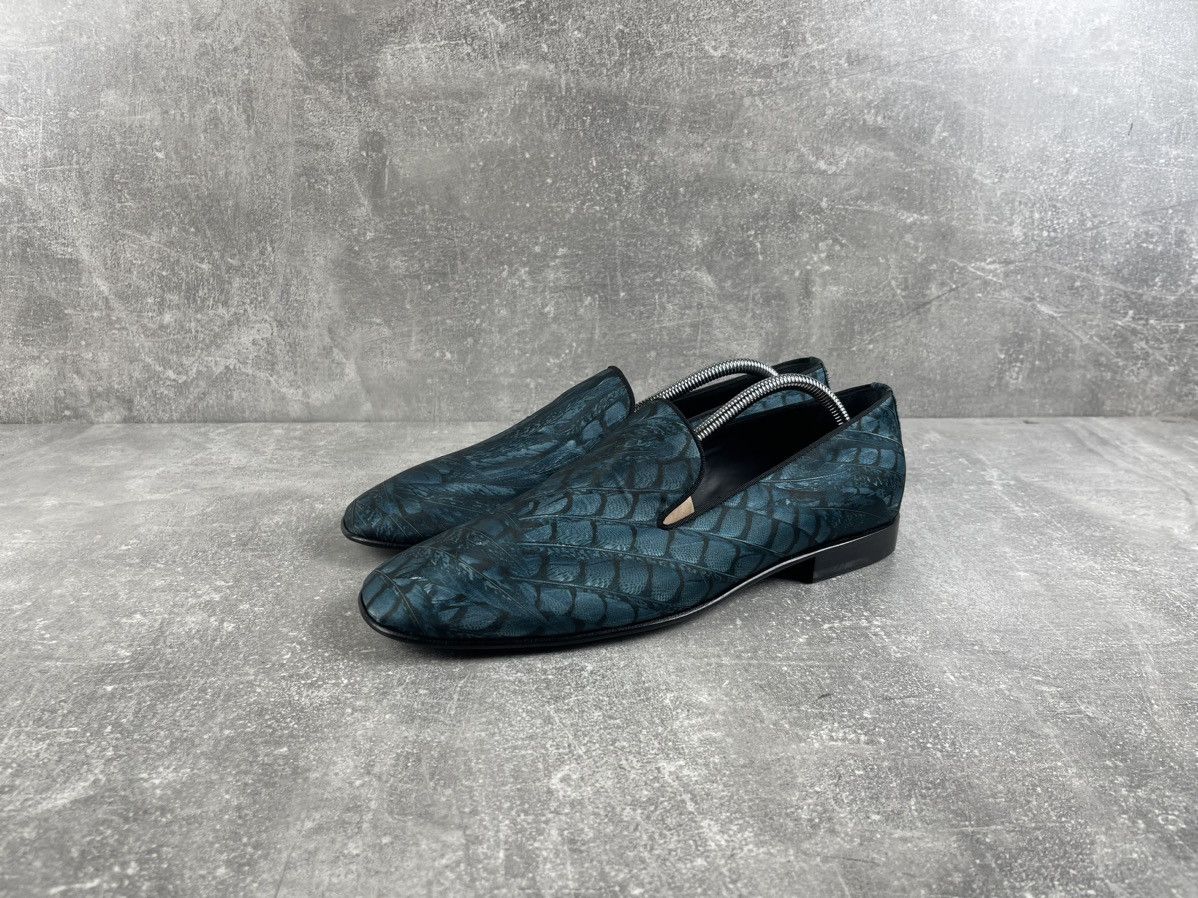 Roberto Cavalli Roberto Cavalli Blue Python Embossed Silk Loafers Size US 9 / EU 42 - 1 Thumbnail