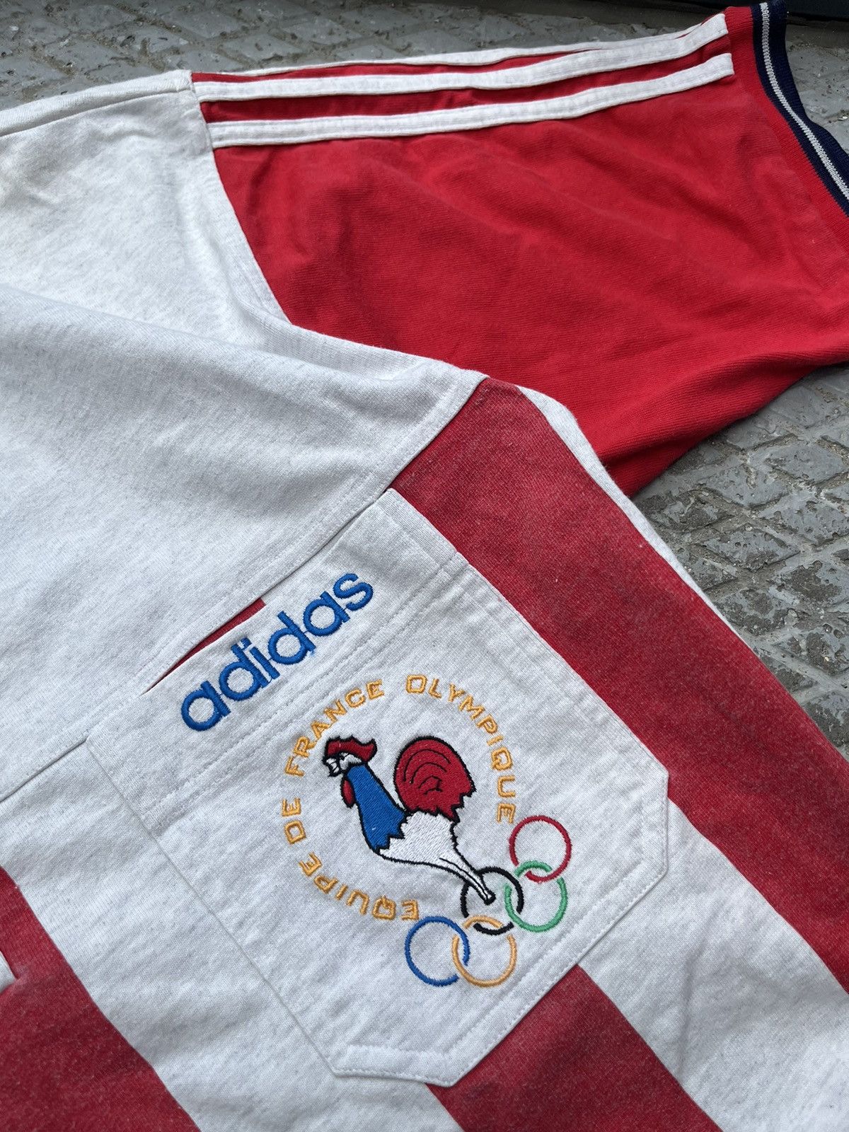 Adidas Polo Adidas 1980-e Olympic Games France vintage Size US M / EU 48-50 / 2 - 5 Thumbnail