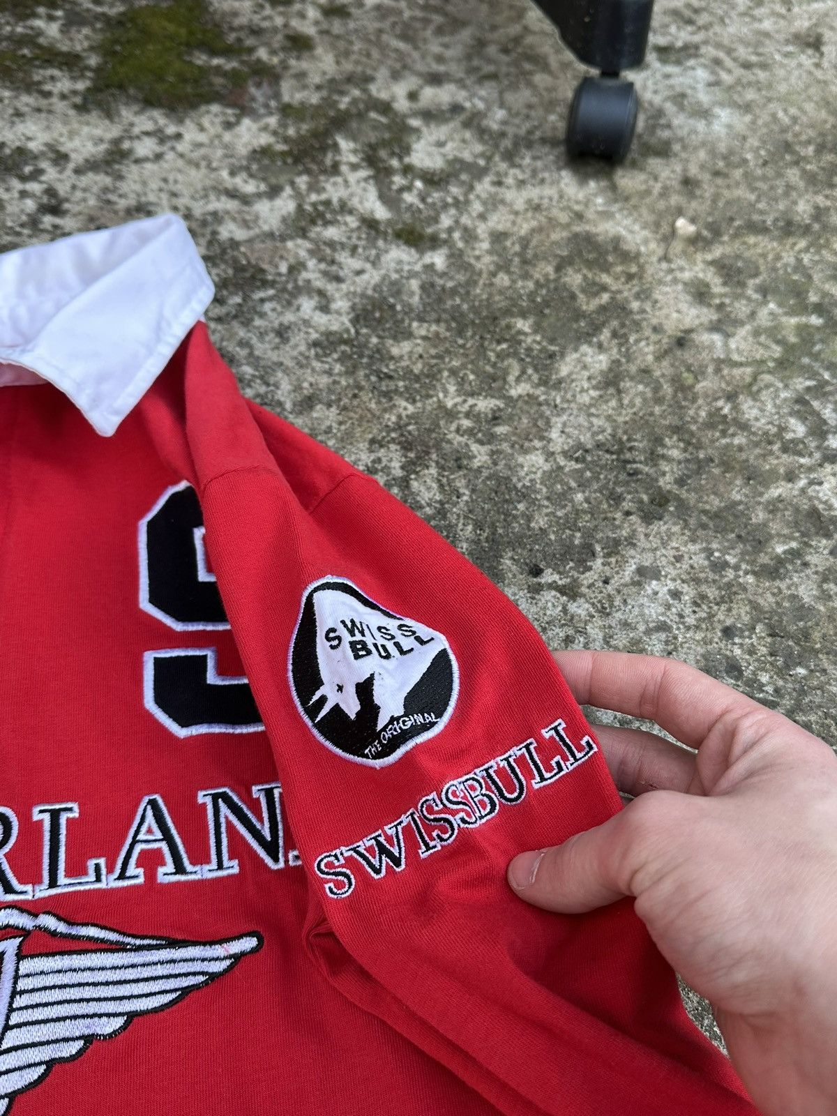 Rugby Ralph Lauren × Vintage Vintage Swiss Bull Switzerland Team Rugby Longsleeve #9 Rare Size US S / EU 44-46 / 1 - 4 Thumbnail